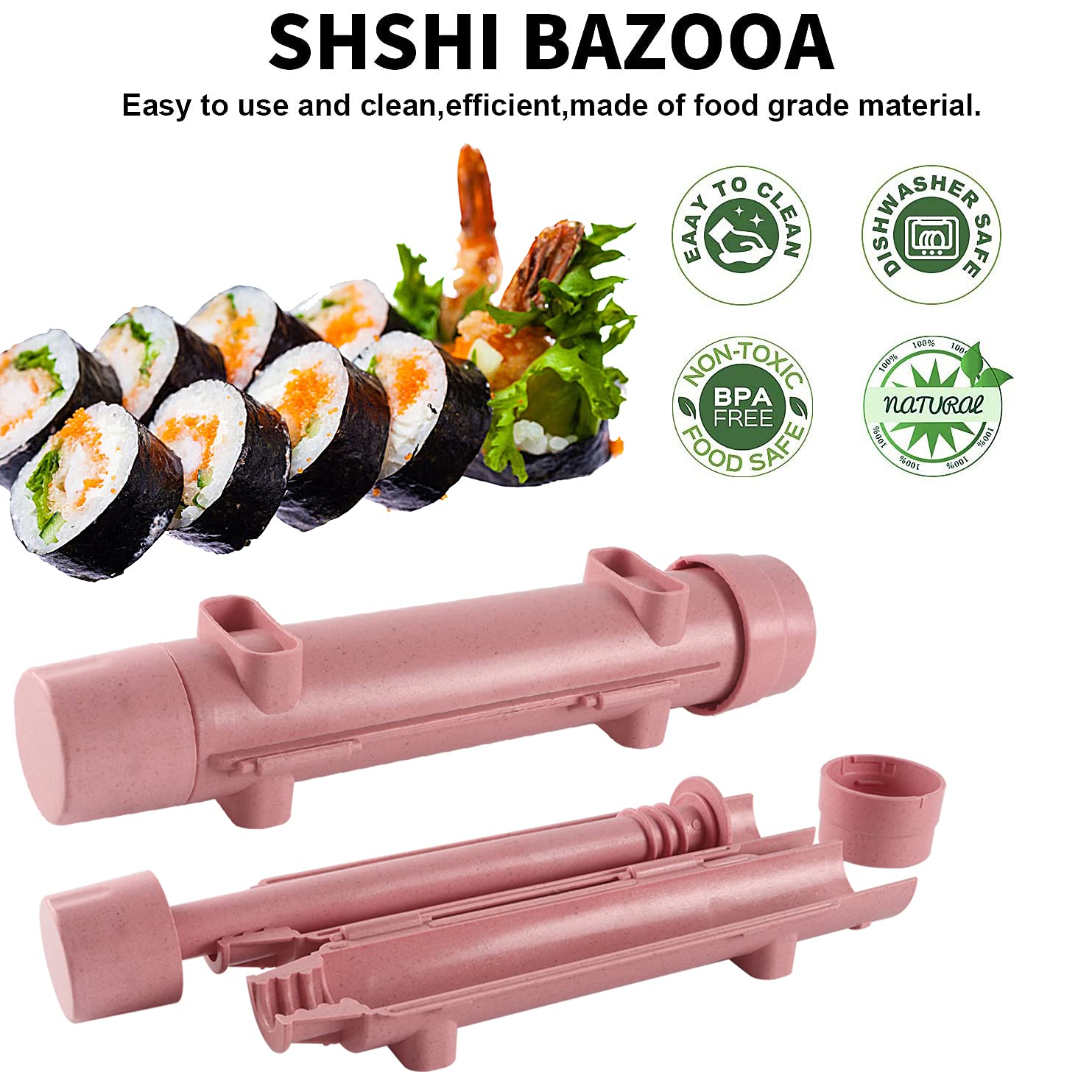 Thanice Sushi Roller Kit Sushi Bazooka Making Set Durable Camp Chef Rice Maker Machine Mold Sushi Rolling Maker Starter Set For