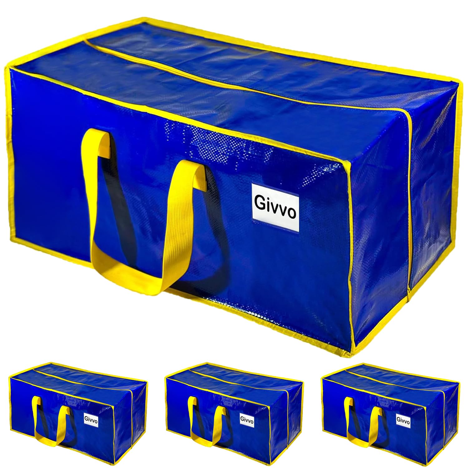 4P Extra Large Moving Bags, Heavy Duty Moving Bags For Clothes, Waterproof Storage Bags For College Dorm, Moving Totes Alternati