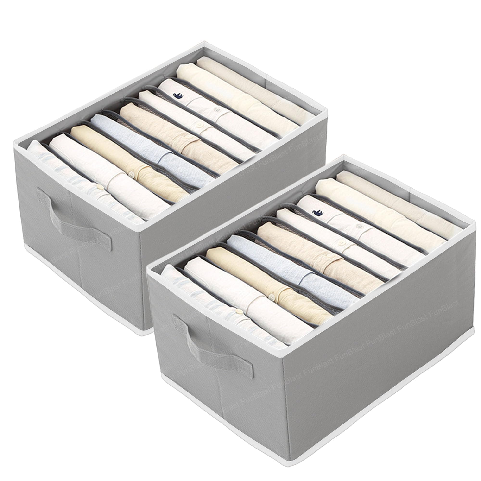Funblast Drawer Divider  Set Of 2 Clothes Organizer For Wardrobe, 6 Drawer Dividers Organizer Box, Drawer Organizer Closet Stor