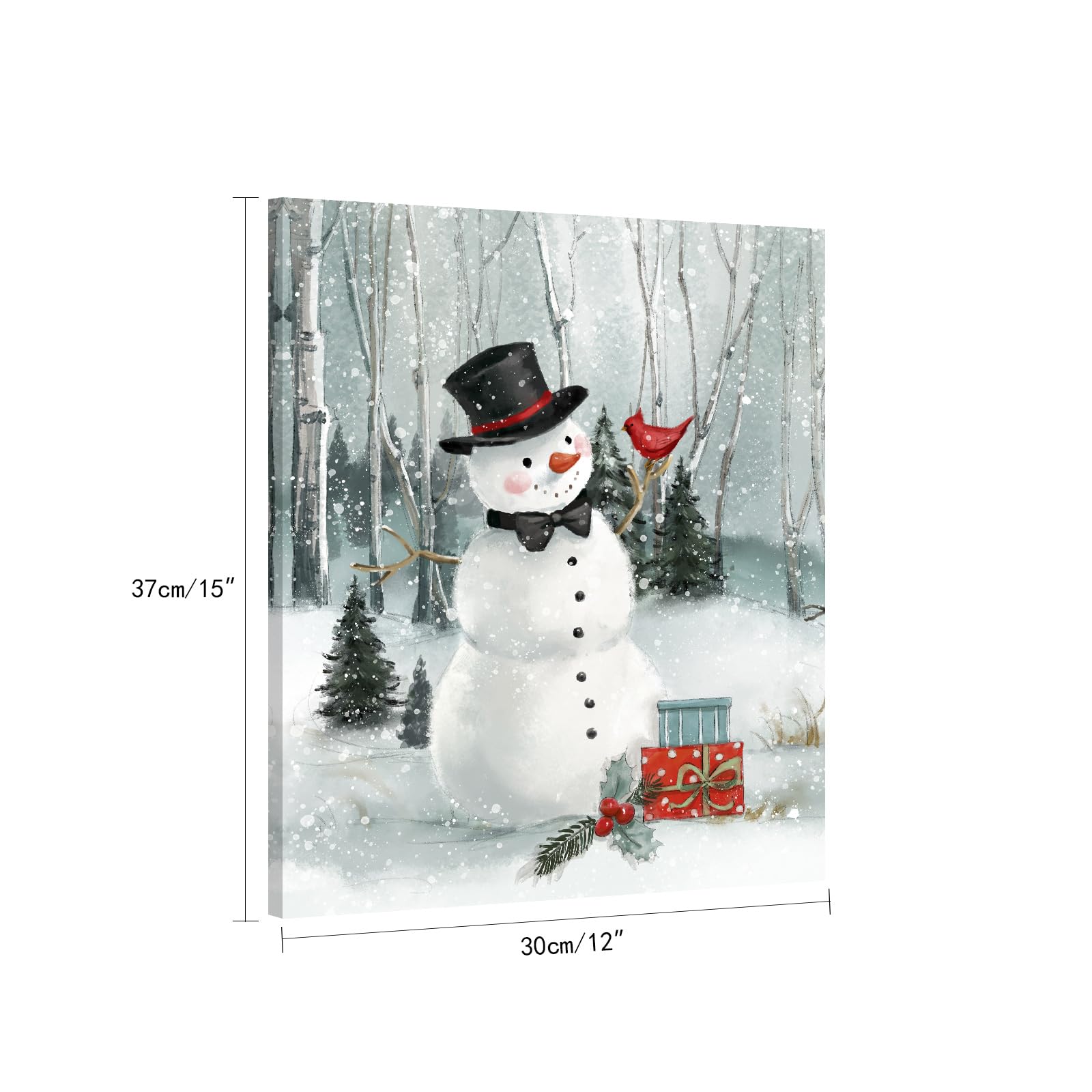 Winter Snowman Christmas Wall Decor: Snowman Picture Wall Art Prints Canvas Posters Merry Christmas Wall Hanging Decor For Bedro