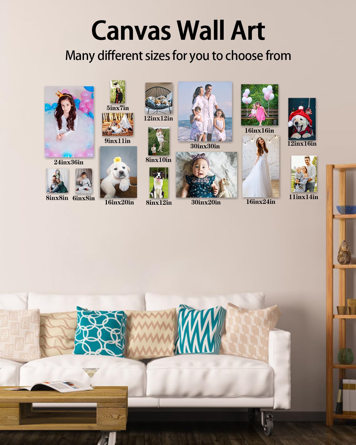 Abccustomize Canvas Prints With Your Photos, Personalized Photo To Canvas Print For Bedroom, Living Room, Farmhouse Office Decor