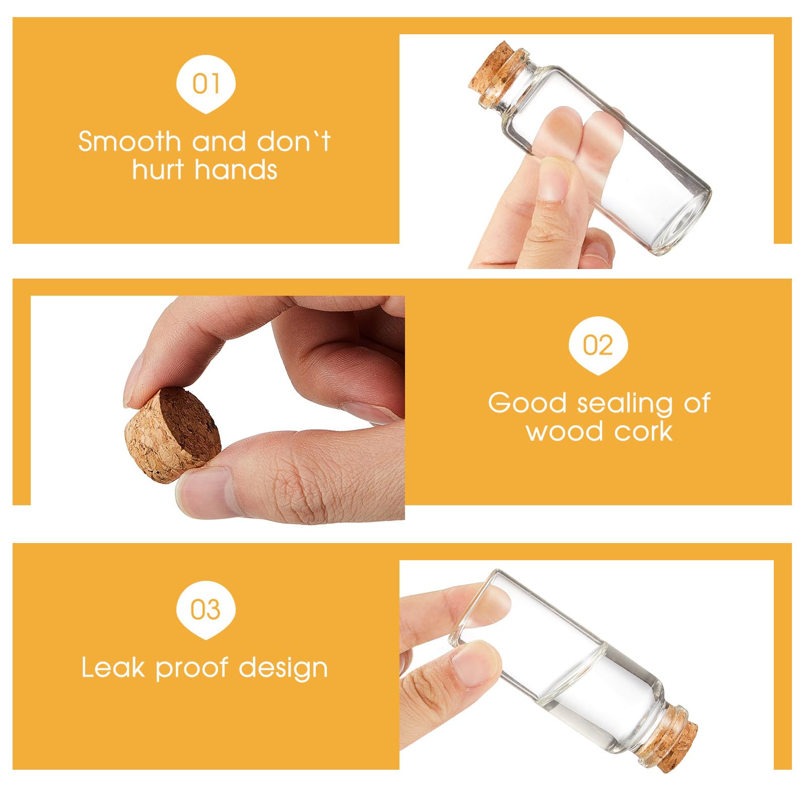 Patelai 24 Pcs Small Glass Jars with Cork Lids Mini Potion Bottles Bulk Tiny Wishing Vial Spell Jars for DIY Art Crafts Gift Chr