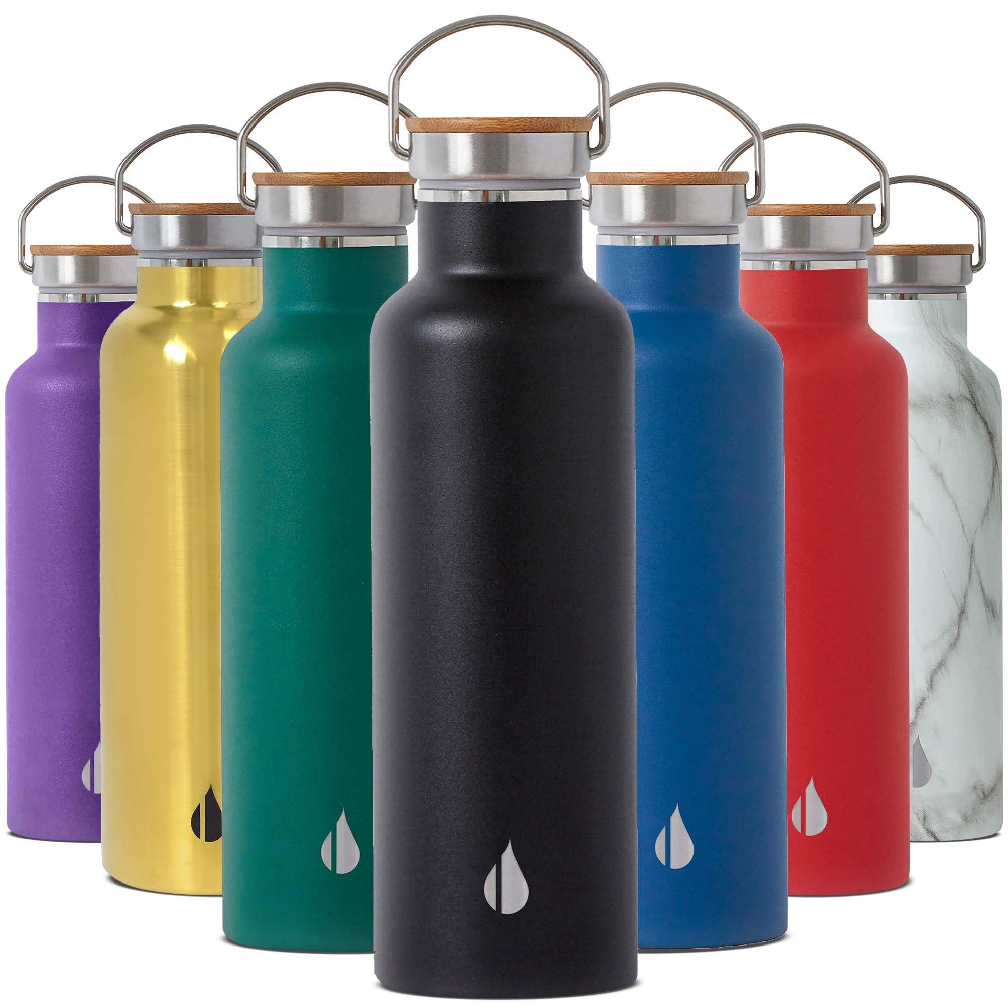 Elemental Classic Stainless Steel Water Bottle - 25Oz Leak Proof Double Wall Insulated Water Bottle For Travel, Gym, Sports And