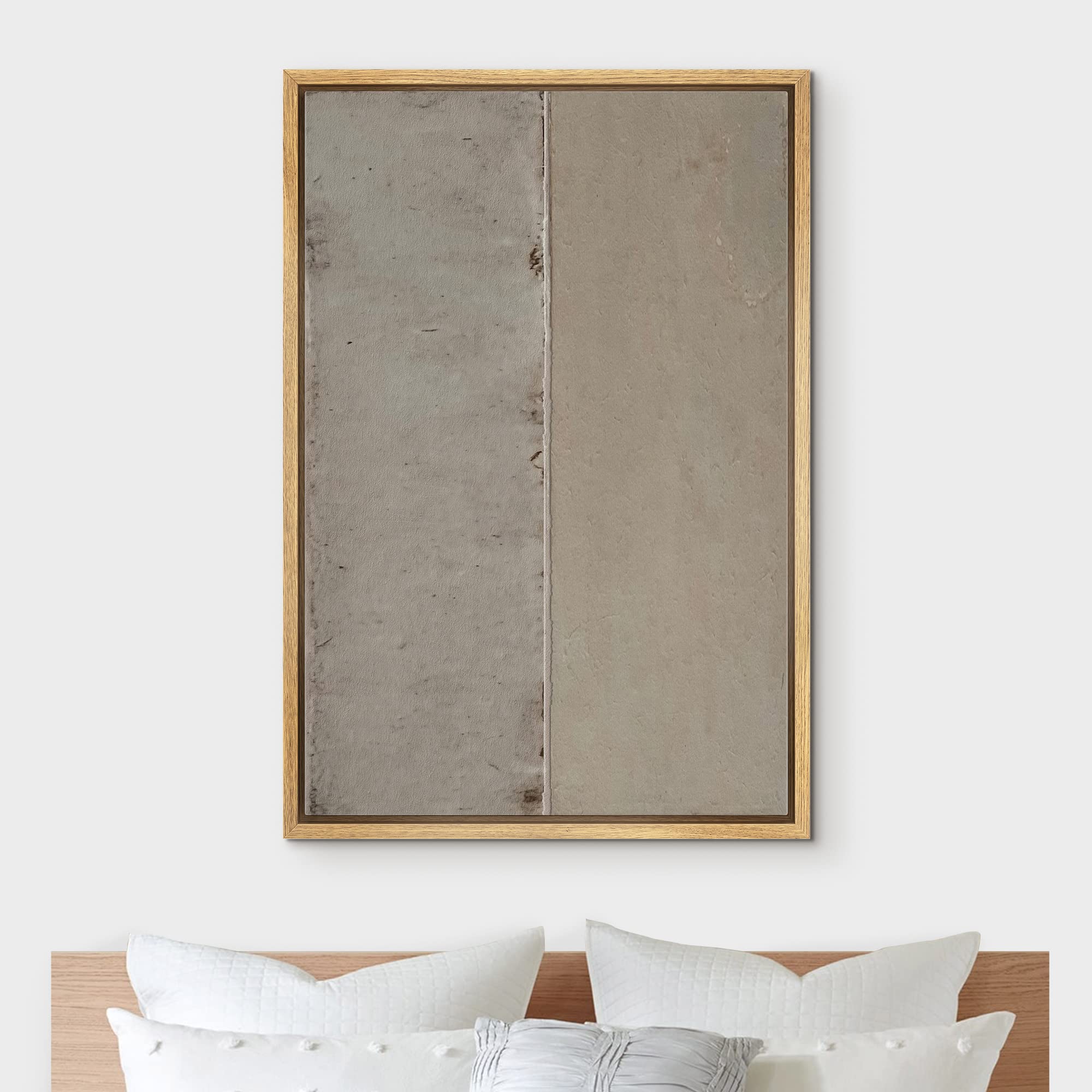 Idea4Wall Framed Canvas Print Wall Art Geometric Gray Grunge Retro Color Blocks Abstract Shapes Illustrations Modern Art Minimal