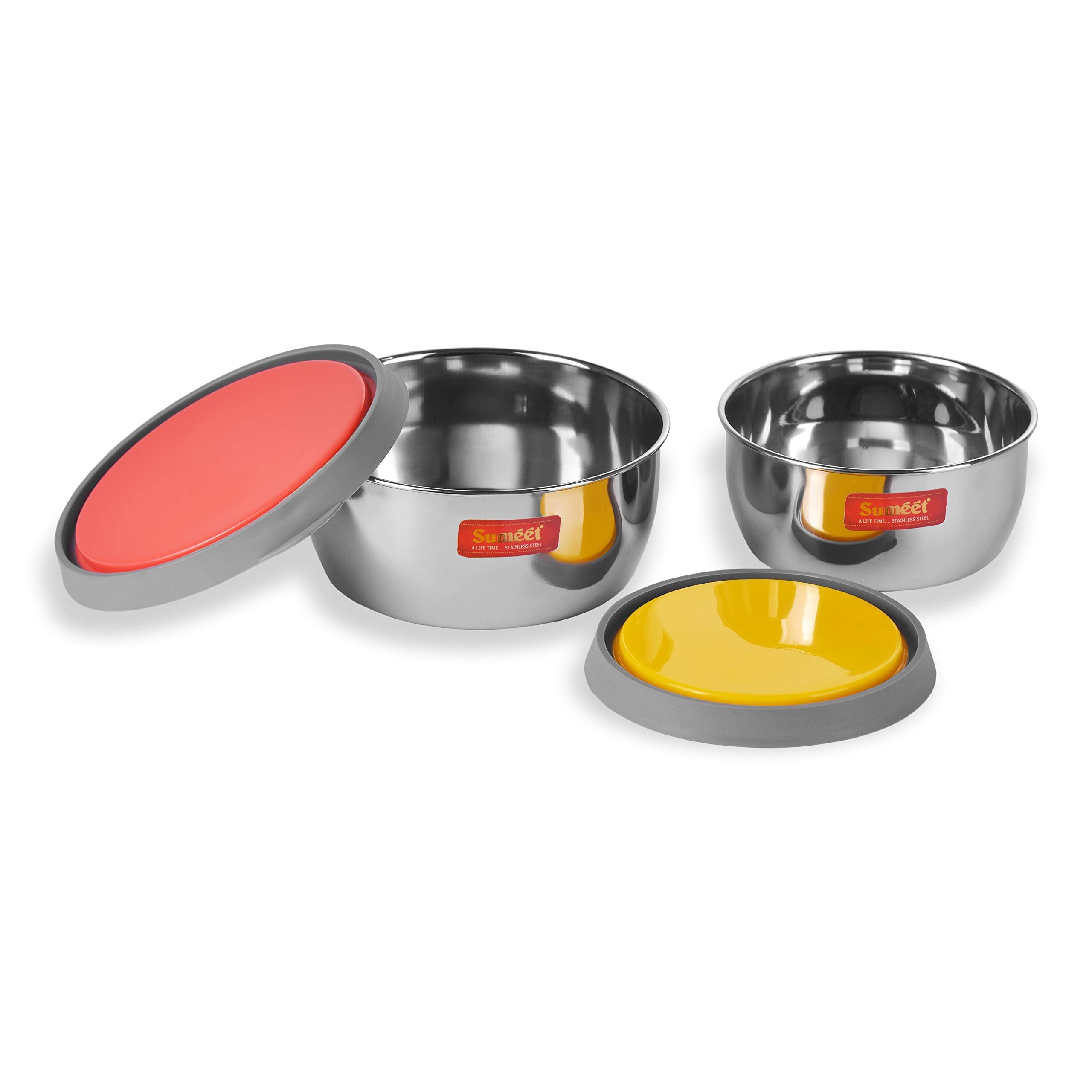 Sumeet Stainless Steel Modena Food Storage Airtight & Leak Proof Containers Set Of 2Pc (400 Ml & 500 Ml)