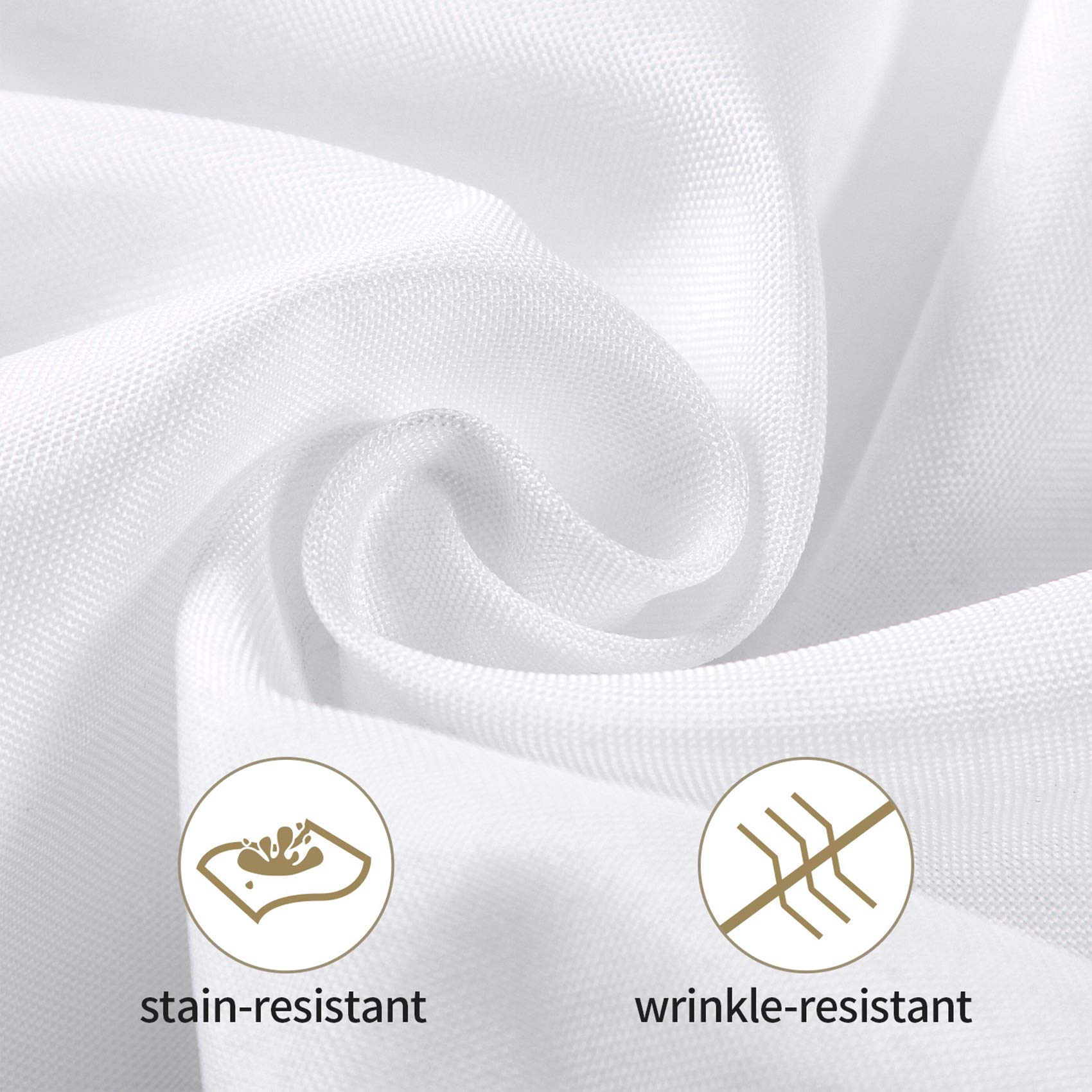 Ascoza 2Pack 90X90 Inch White Square In Polyester Fabric Tablecloth For Wedding,Banquet,Restaurant And Parties