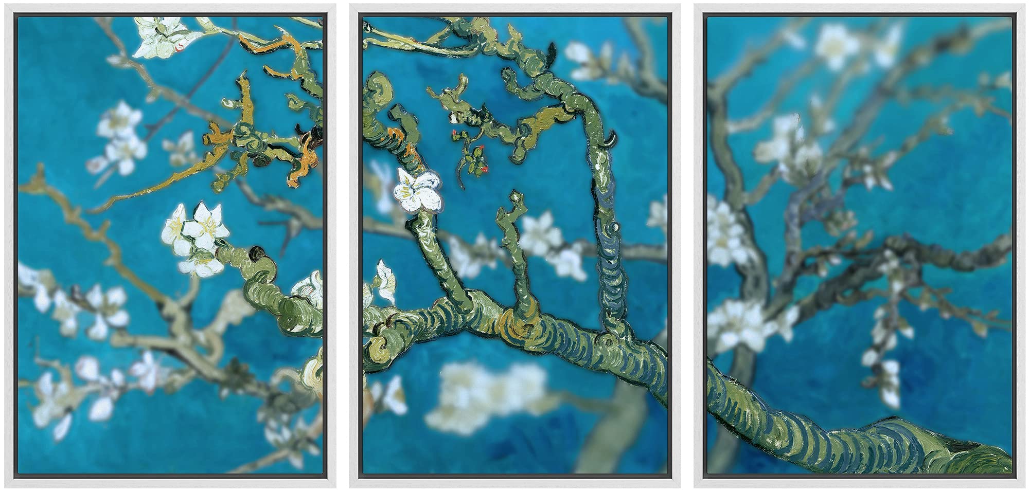 Wall26 Framed Canvas Print Wall Art Set Almond Blossoms By Vincent Van Gogh Floral Flower Illustrations Fine Art Rustic Closeup