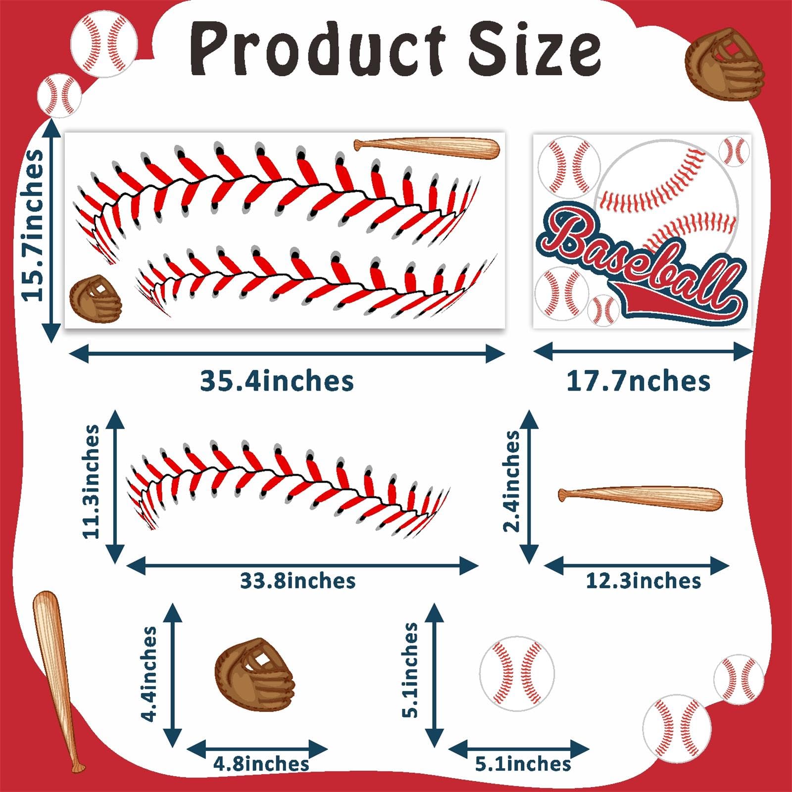 Baseball Wall Decal Sports Decor For Boys Bedroom Baseball Room Decoration Stickers Sports Wall Art Decals Peel And Stick Sports