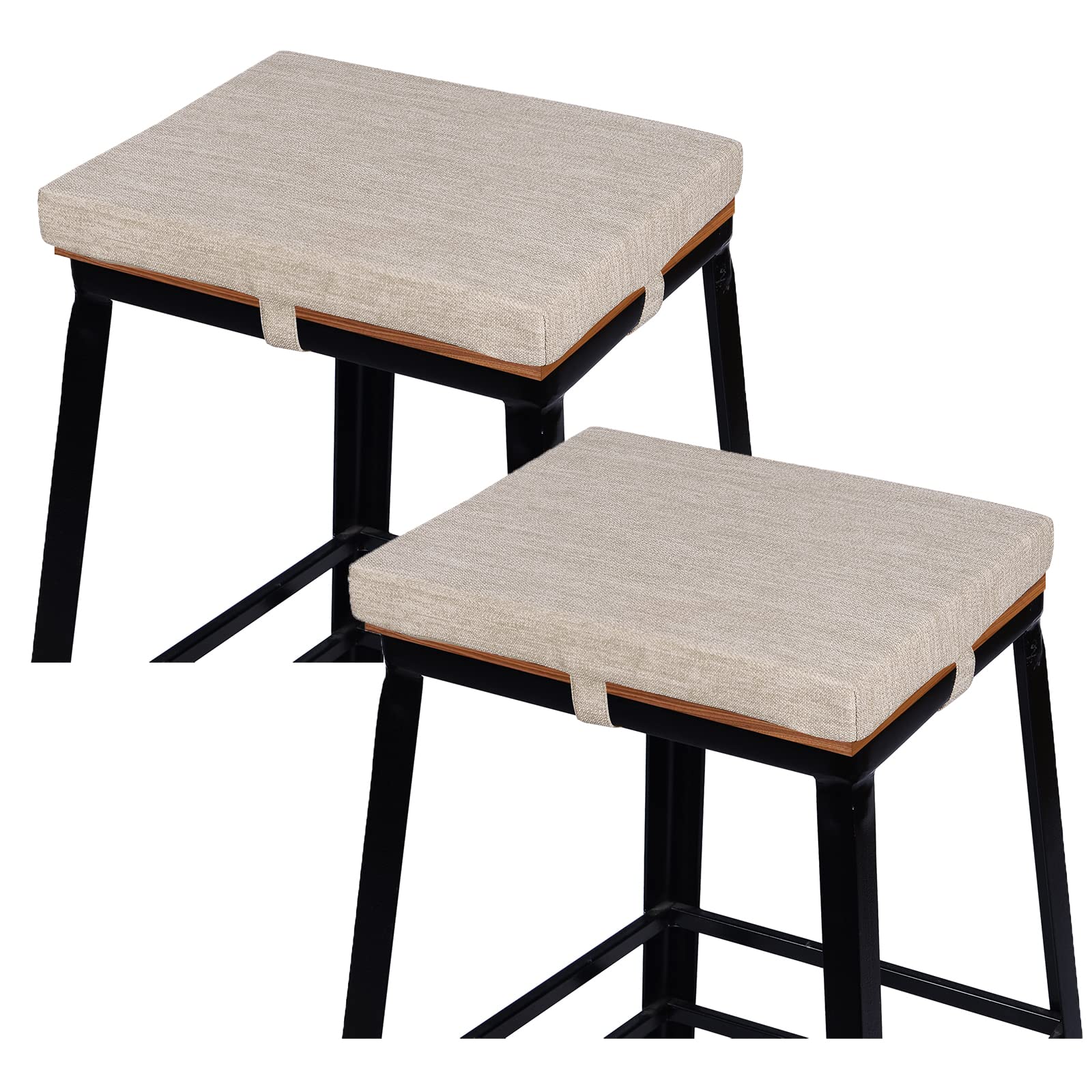 Baibu Set Of 2 Rectangle Bar Stool Cushions, Non-Slip Dining Bar Stool Cushion Pads Kitchen Bench Stool Cushions With Machine Wa