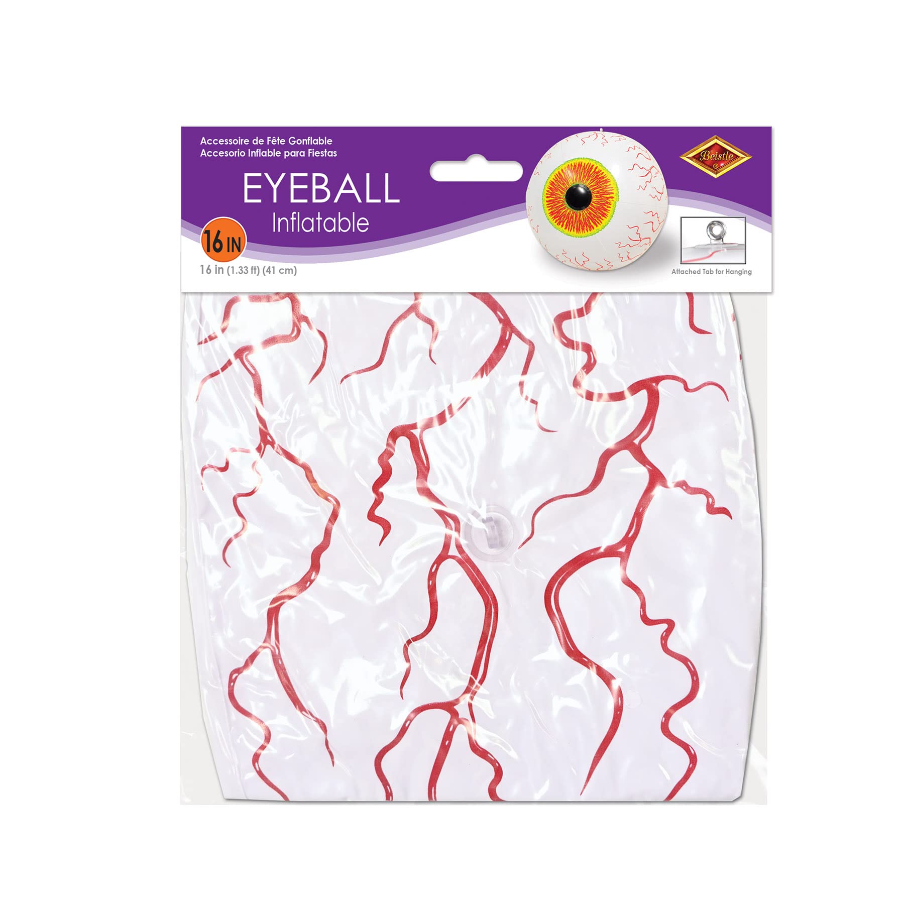 Beistle Party Decoration Inflatable Eyeball 16''- Pack Of 12