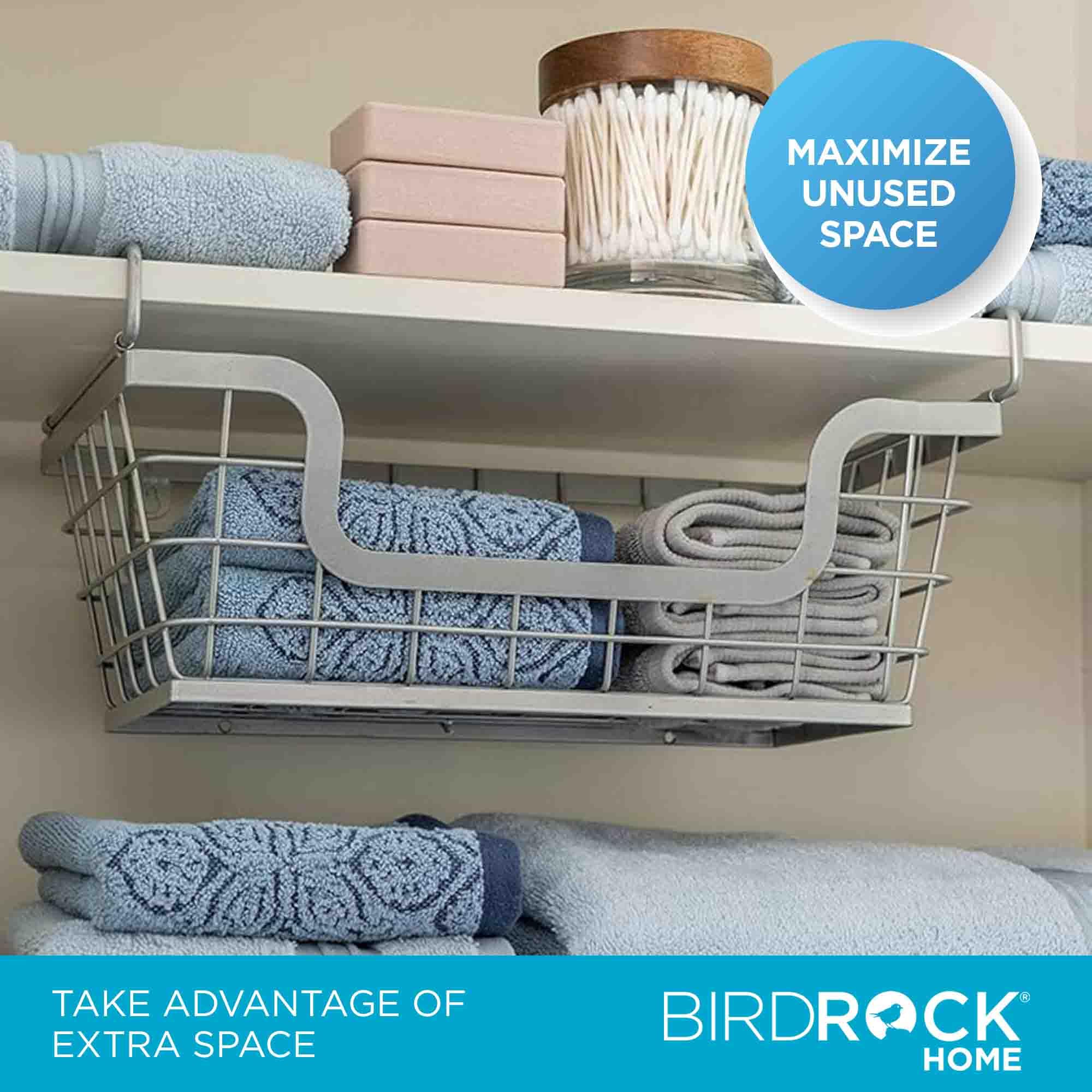 Birdrock Home Wire Baskets - Set Of 2 Stackable Hanging Bins - Wall Mount Shelf - Potato Onion Storage - Kitchen Pantry Organize