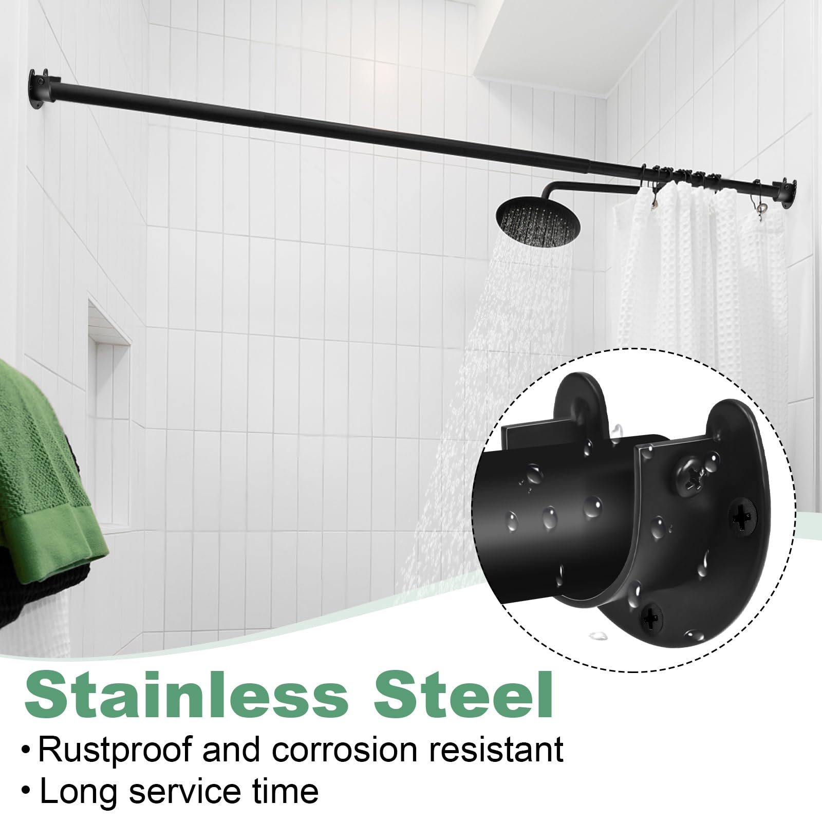 Closet Rod Holders, 10 Pack Stainless Steel Closet Rod Brackets, 1 Inch Closet Rod End Supports Heavy Duty Closet Pole Sockets U