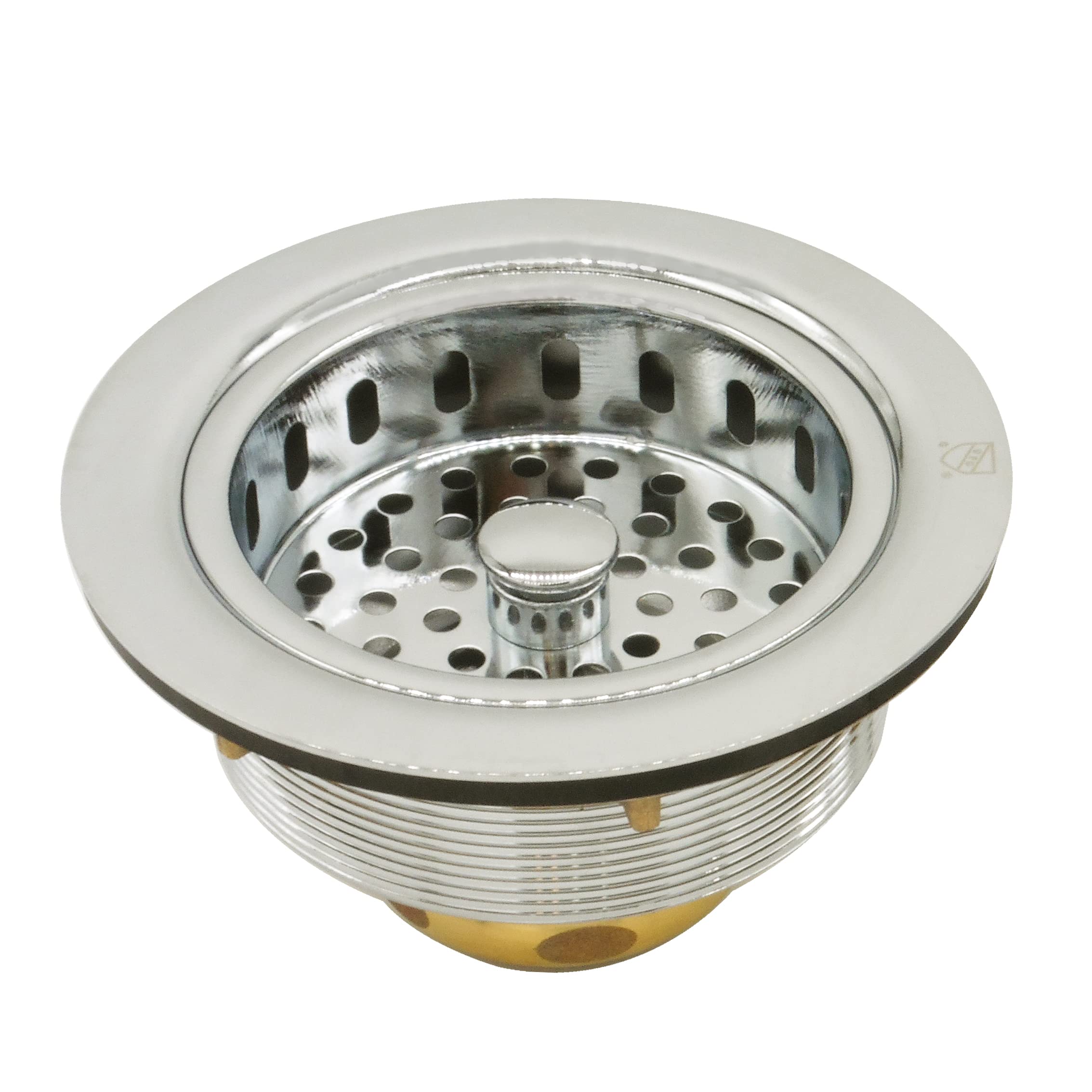 Westbrass Co2196-05 Combo Pack 3-1/2'' Post Style Large Basket Strainer And Extra-Deep Collar Kitchen Sink Waste Disposal Flange