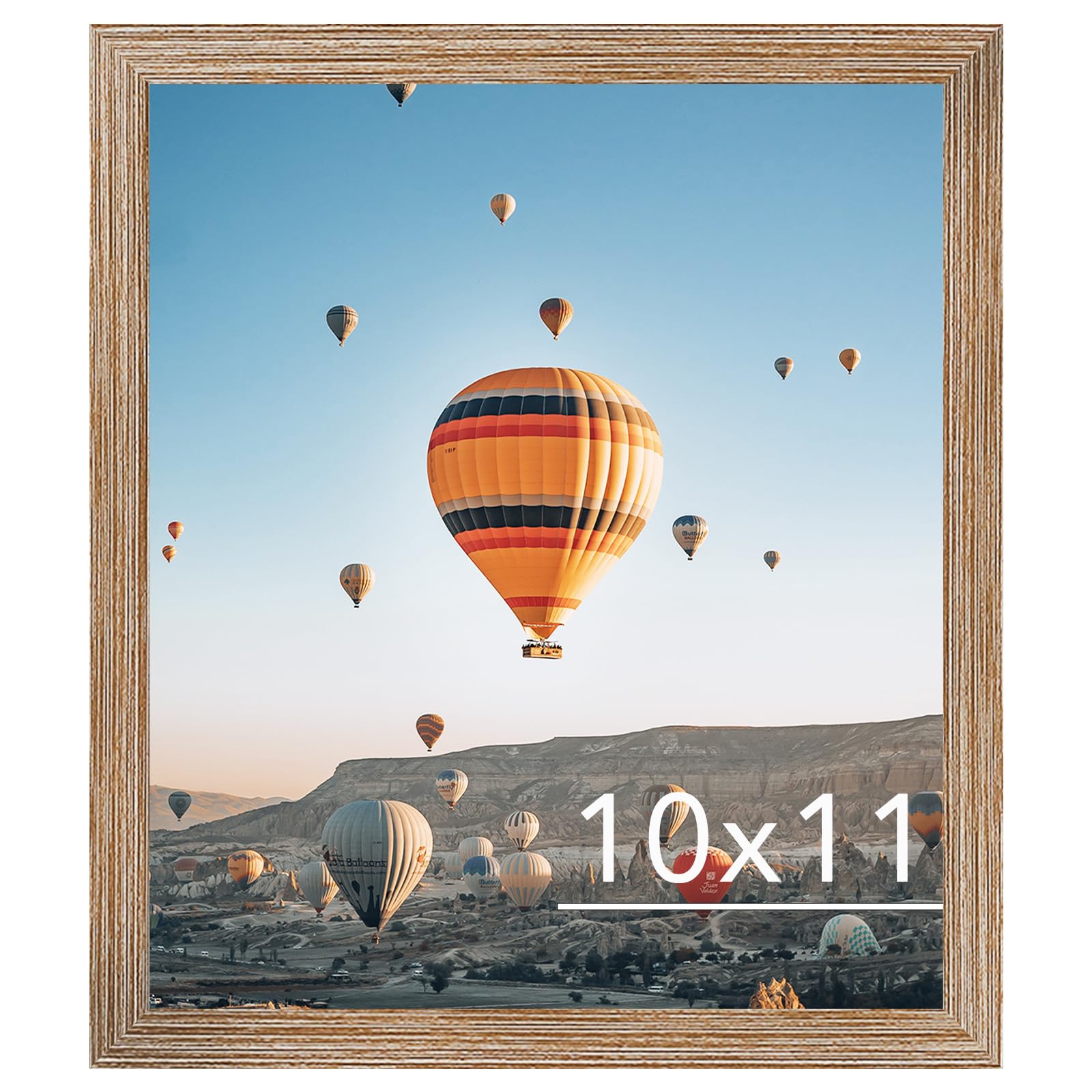 JCJMY 10x11 Picture Frame Rustic Brown for Wall Hanging, Wall Mounting Horizontally or Vertically, 10 x 11 Wall Gallery Poster P