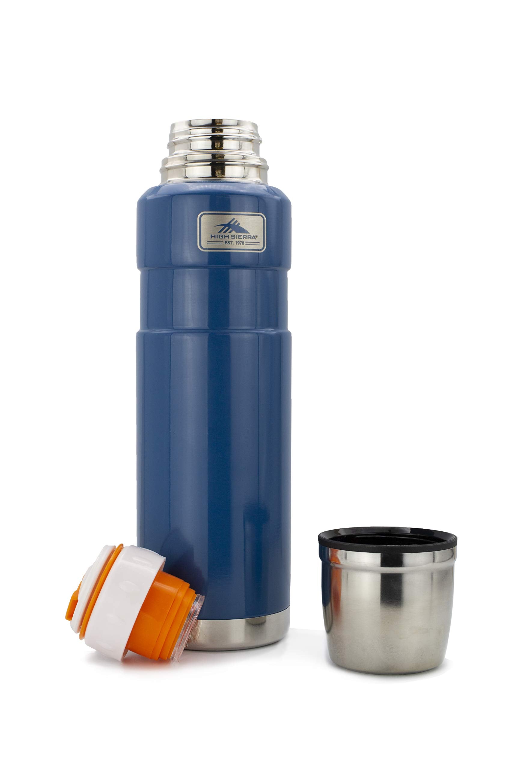 High Sierra Coffee, Insulated Vacuum Flask, 27 Oz Thermos/Blue