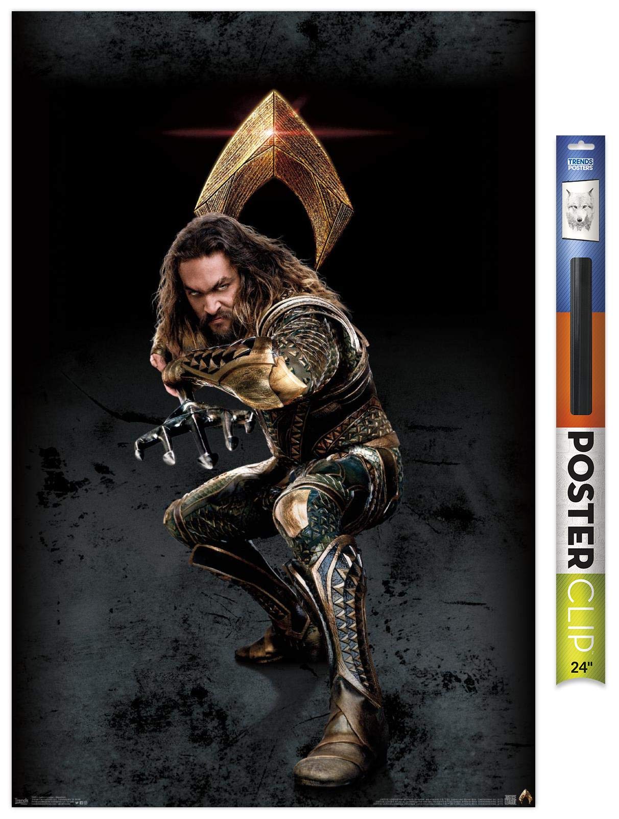 Trends International Dc Comics Movie - Justice League - Aquaman Wall Poster, 22.375'' X 34'', Premium Poster & Clip Bundle