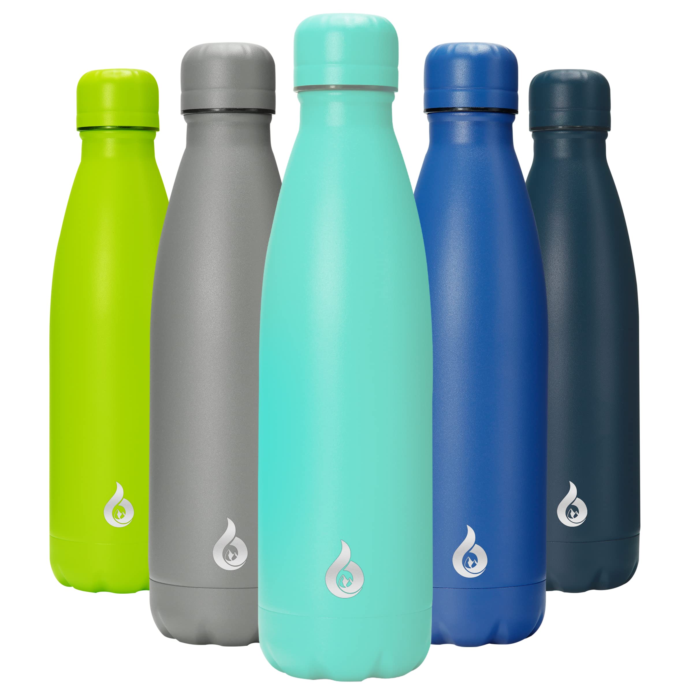 Bjpkpk Stainless Steel Water Bottles 17Oz Insulated Water Bottle For Travel, Dishwasher Safe,Turquoise