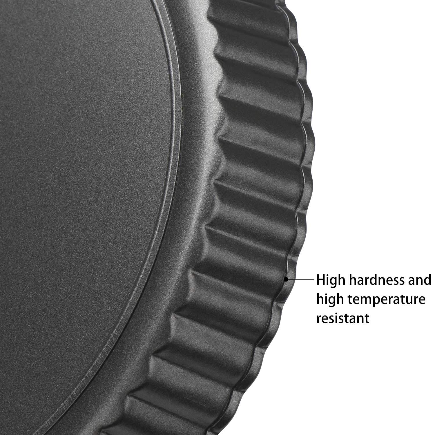 Beasea Mini Tart Pans for Baking  2pcs 8 Inch Tart Pan with Removable Bottom Small Non Stick Carbon Steel Quiche Pie Pans for Oven Baking