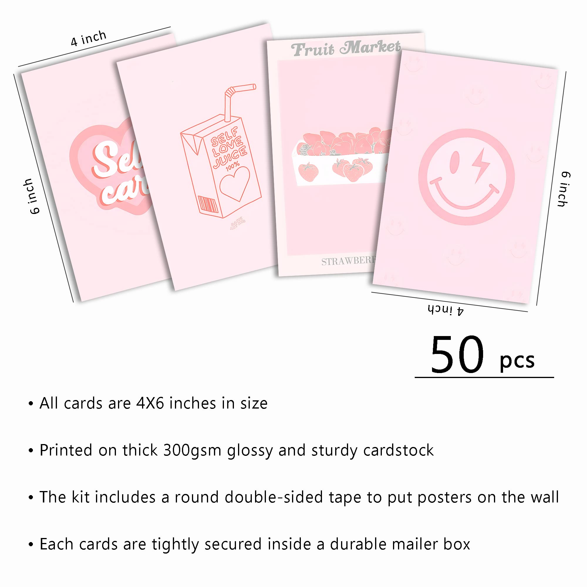 Pink Room Decor Aesthetic, Pink Wall Collage Kit Posters For Room Aesthetic Posters Prints, Pink Aesthetic Dorm Room Decor For T