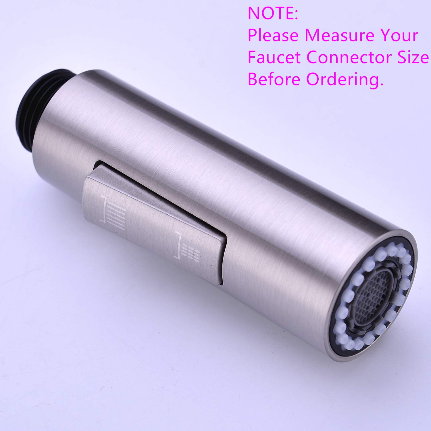 GORDEE Pull Down Spray Head for Kitchen Faucet  Column Shape 2-Function Kitchen Bathroom Sink Faucet Replacement Head  1.8 GPM 0.8 inch Connector(MALE)  General US Standard  Brushed Nickel Silver