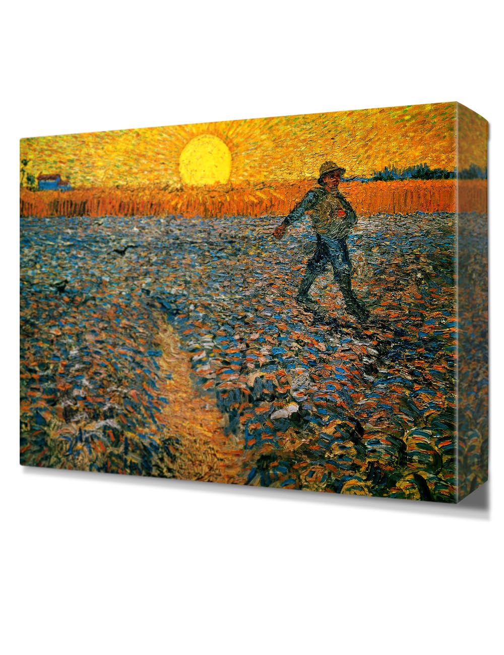 Decorarts - The Sower, Vincent Van Gogh Reproductions. Oversize Giclee Canvas Print Wall Art For Home Wall Decor. 40X30X1.5 In