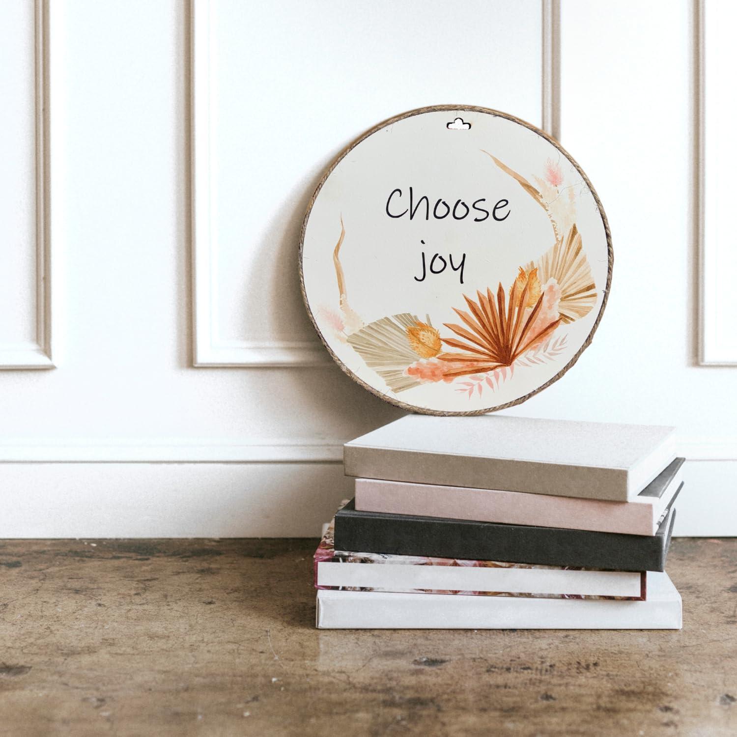 Chalk My Theme Choose Joy Positive Quote Wall Hangings For Home Decoration Wood Print Wooden Wall Art Decorative Item For Living