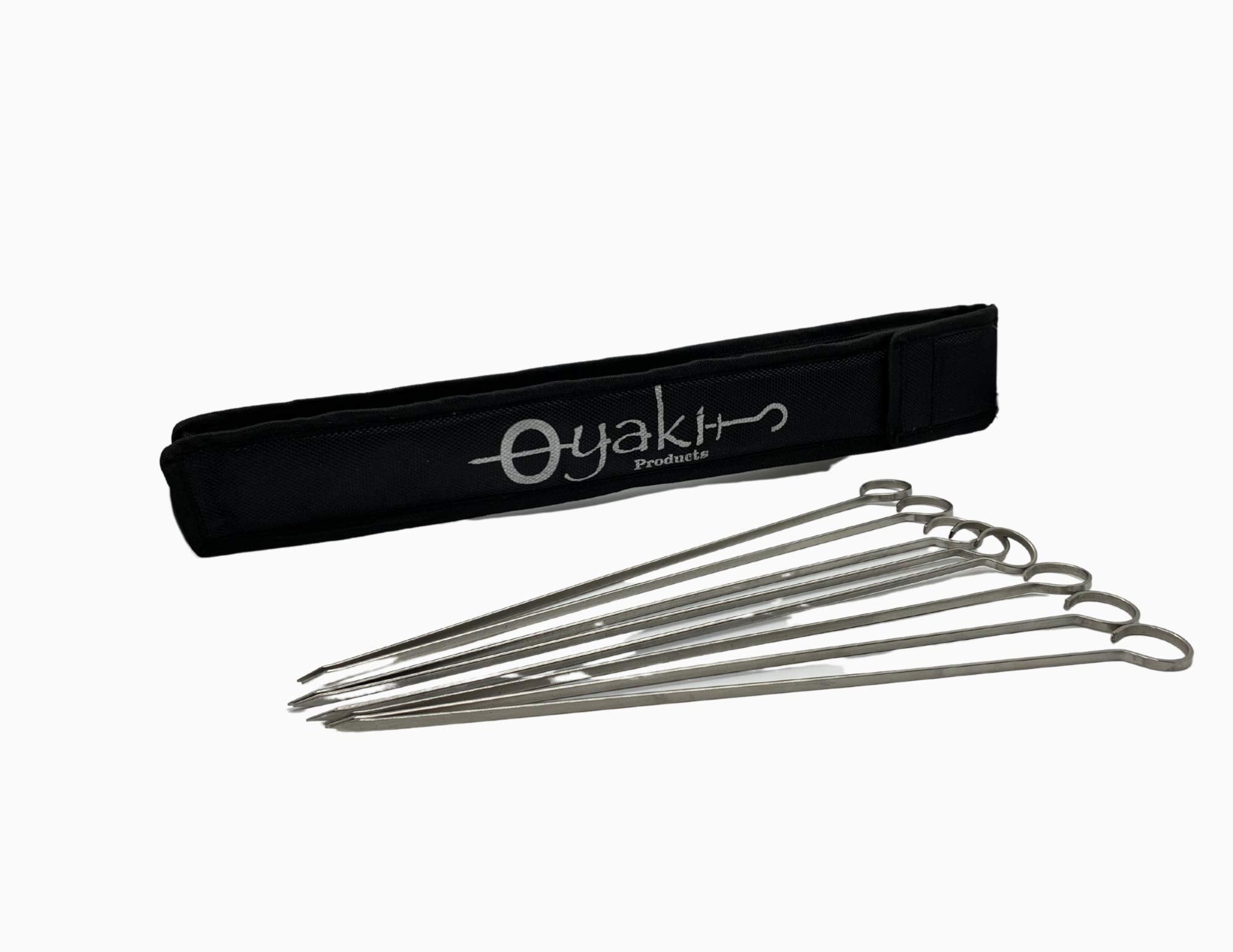 Flat Metal Kabob Skewers For Grilling - 12'' Bbq Skewers Stainless Steel With Storage Bag - Set Of 8 Dishwasher Safe Flat Metal