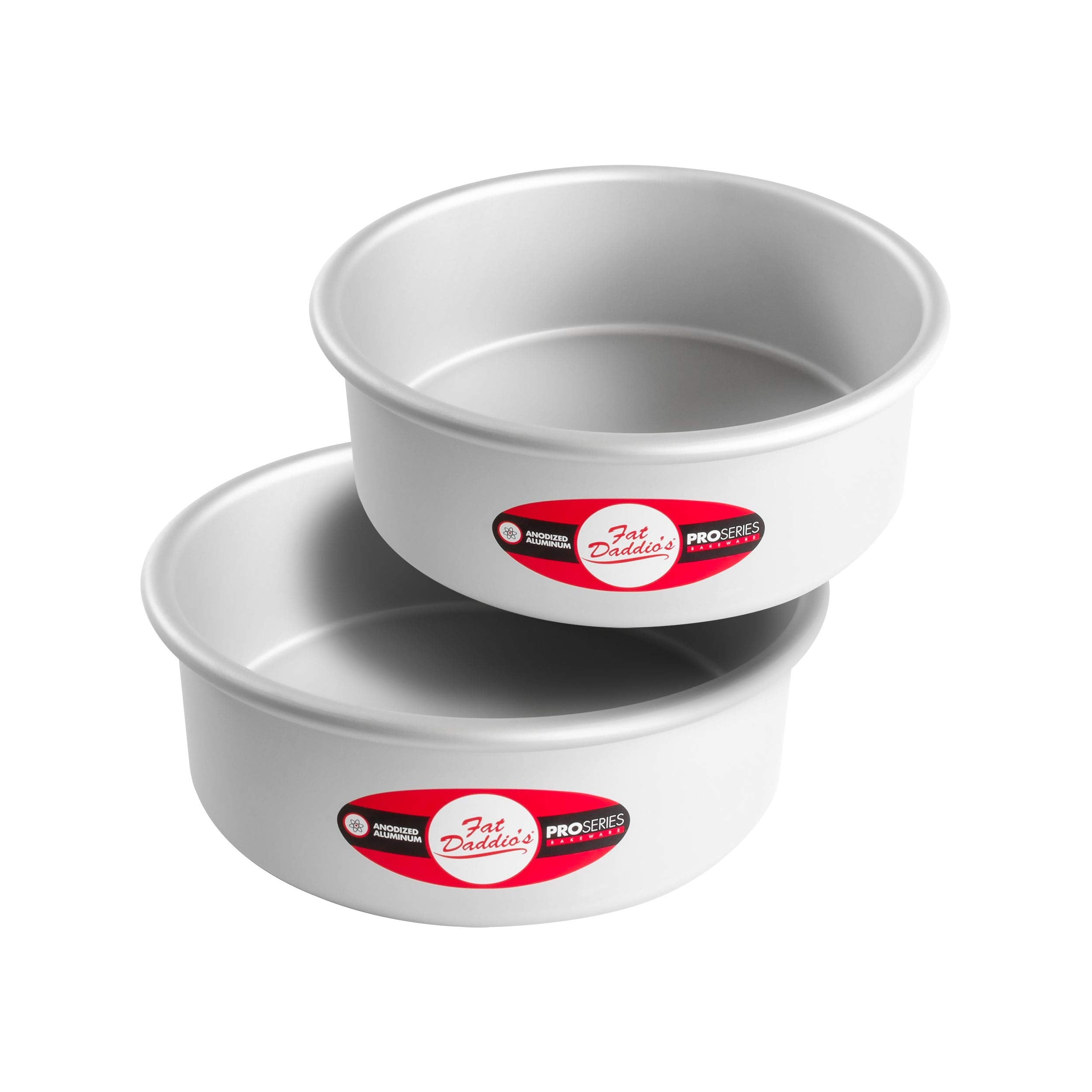 Fat Daddio'S Anodized Aluminum Round Cake Pans, 2 Piece Set, 8 X 3 Inch