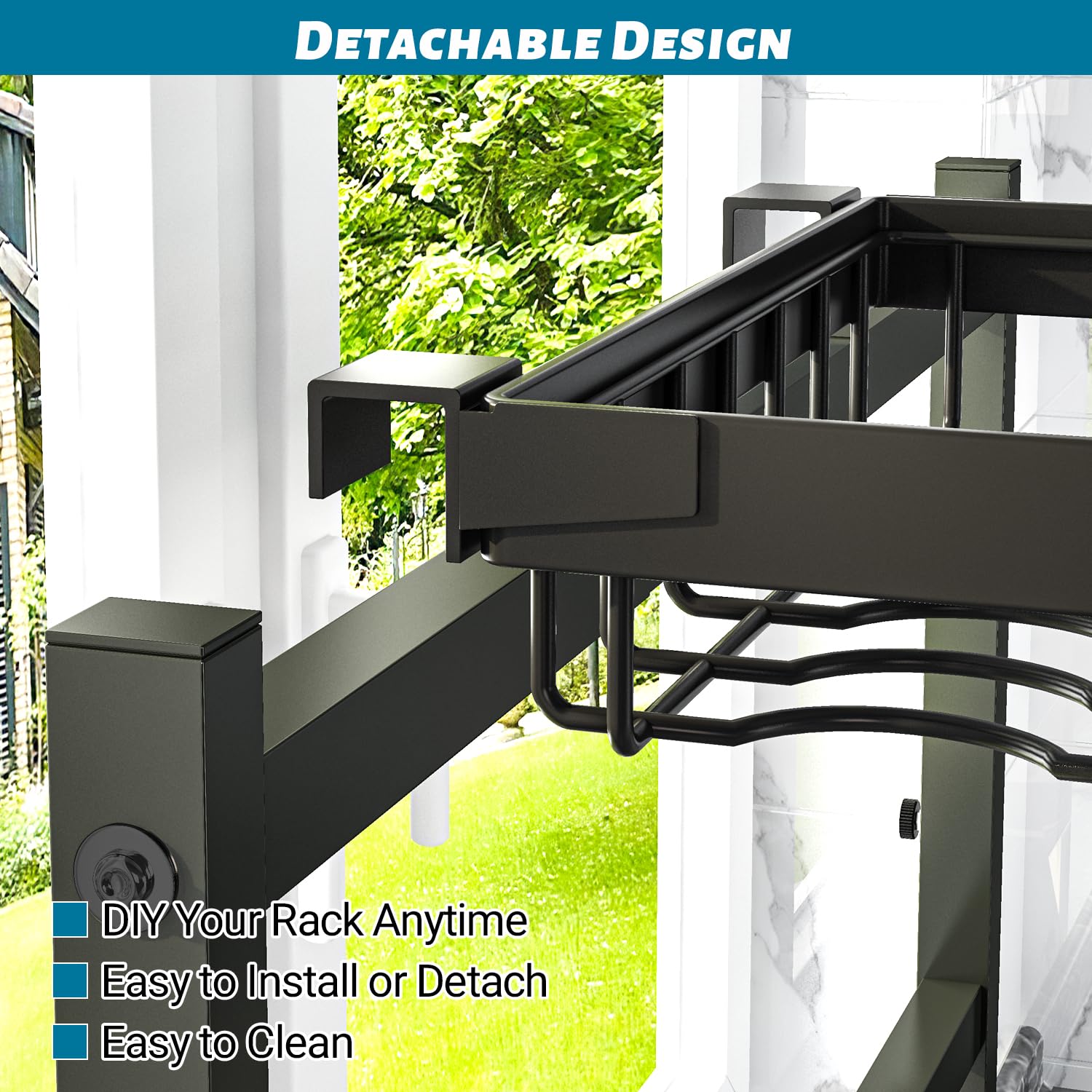 Adbiu Fit Sink 24.5''- 35.5'' L Over Sink Dish Drying Rack (Expandable Dimension) Snap-On Design 2 Tier Large Kitchen Dish Rack