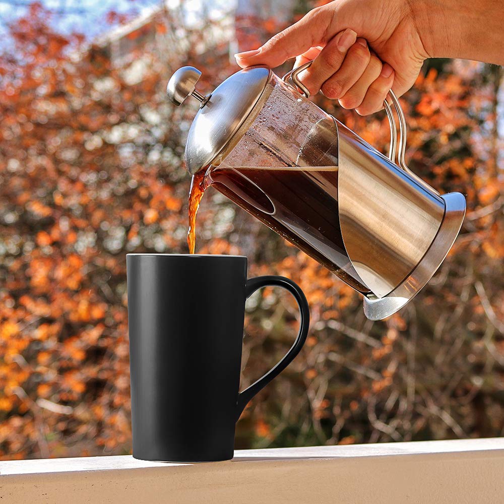 20 Oz Large Coffee Mugs, Harebe Smooth Ceramic Couple Cup For Office And Home, Men, Dad, Big Capacity With Handle Cups, Set Of 2