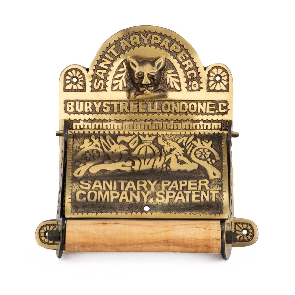 Renovators Supply Manufacturing Antique Brass Wall Mount Toilet Tissue Paper Holder 6.9'' Wide Victorian Style Rust Resistant So