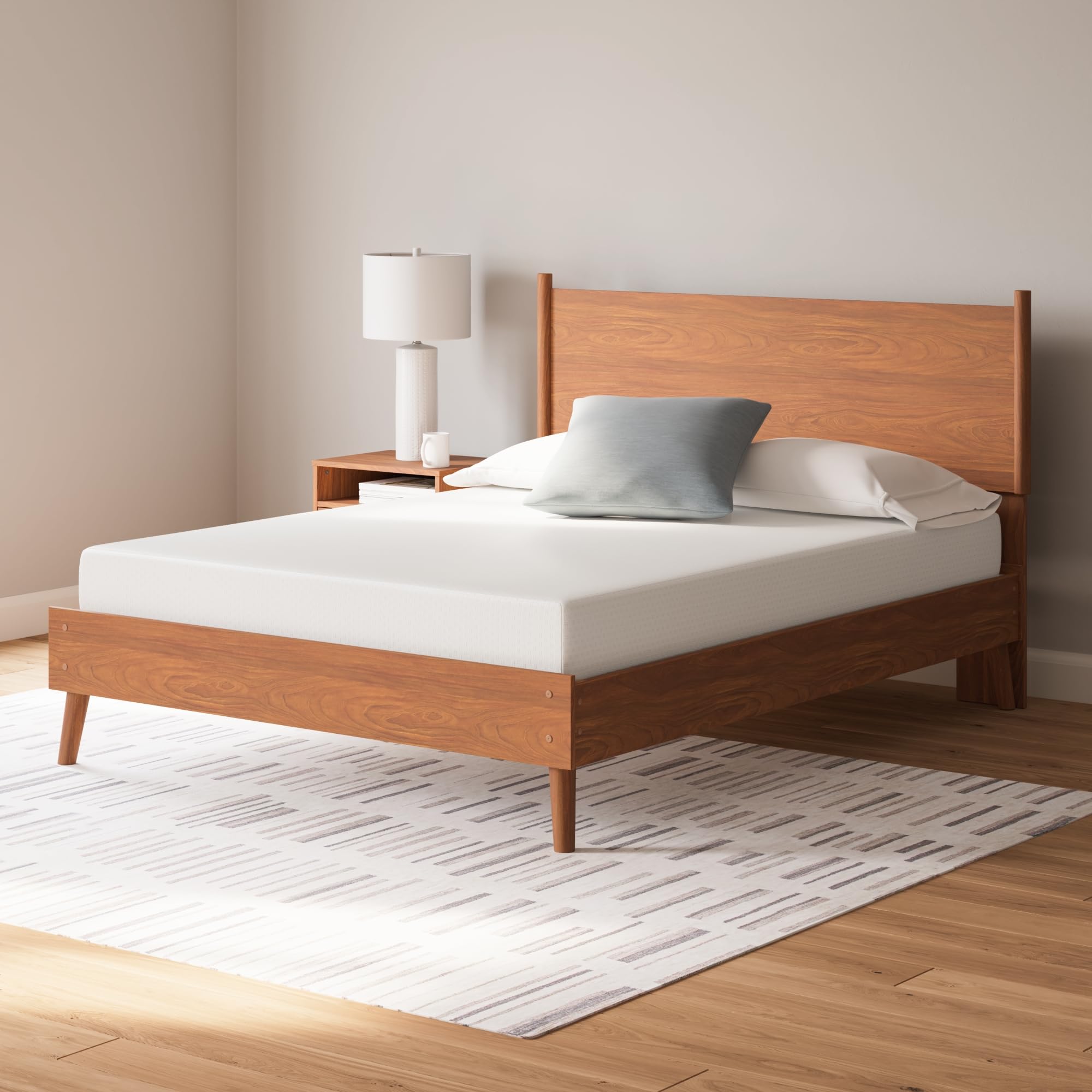 Signature Design by Ashley Queen Size Chime 8 Inch Medium Firm Memory Foam Mattress with Green Tea & Charcoal Extract