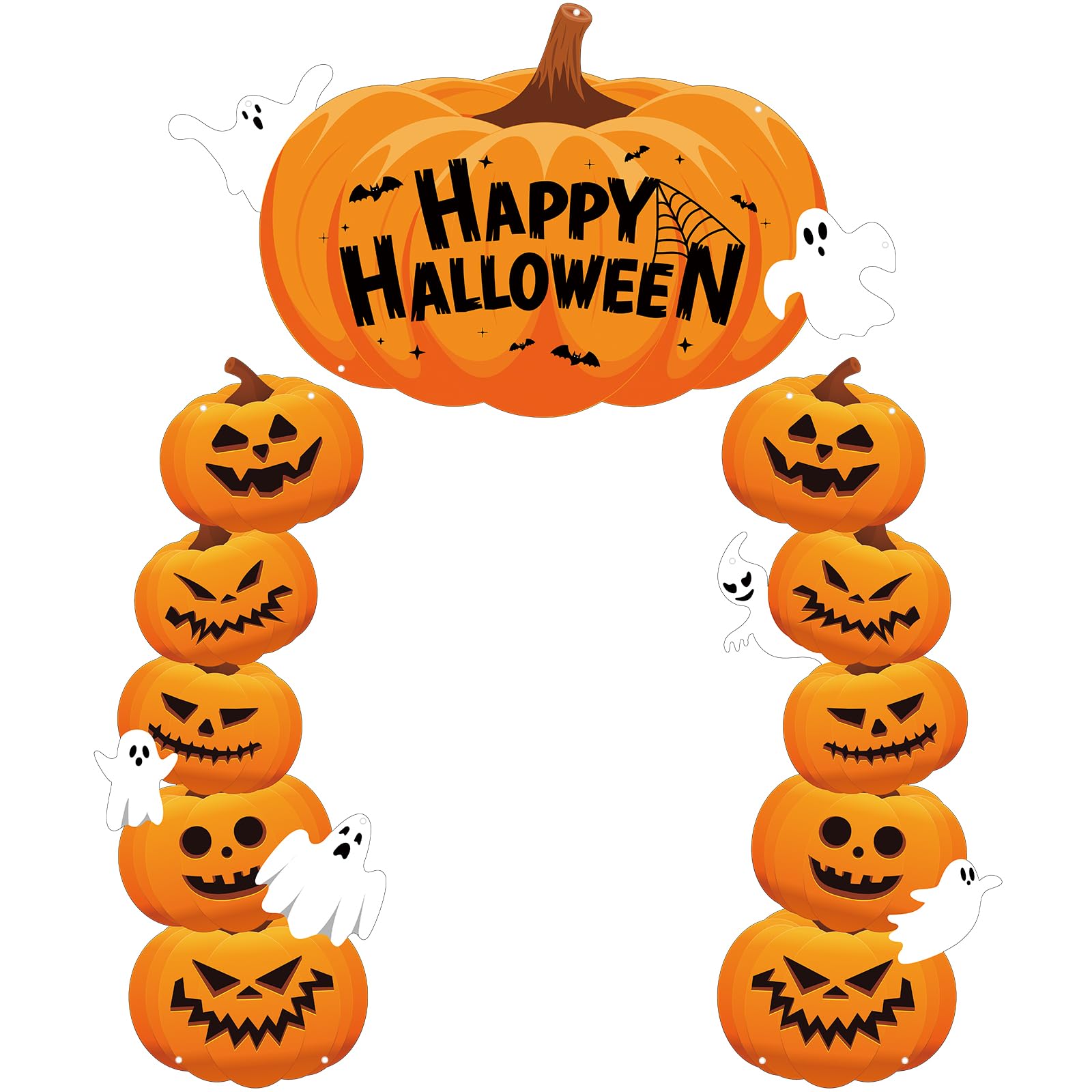HunnmingRe 71 Inch 3 Pcs Halloween Door Decorations for Classroom Pumpkin Party Porch Banner Gift Wrap Door Banner Halloween Cov