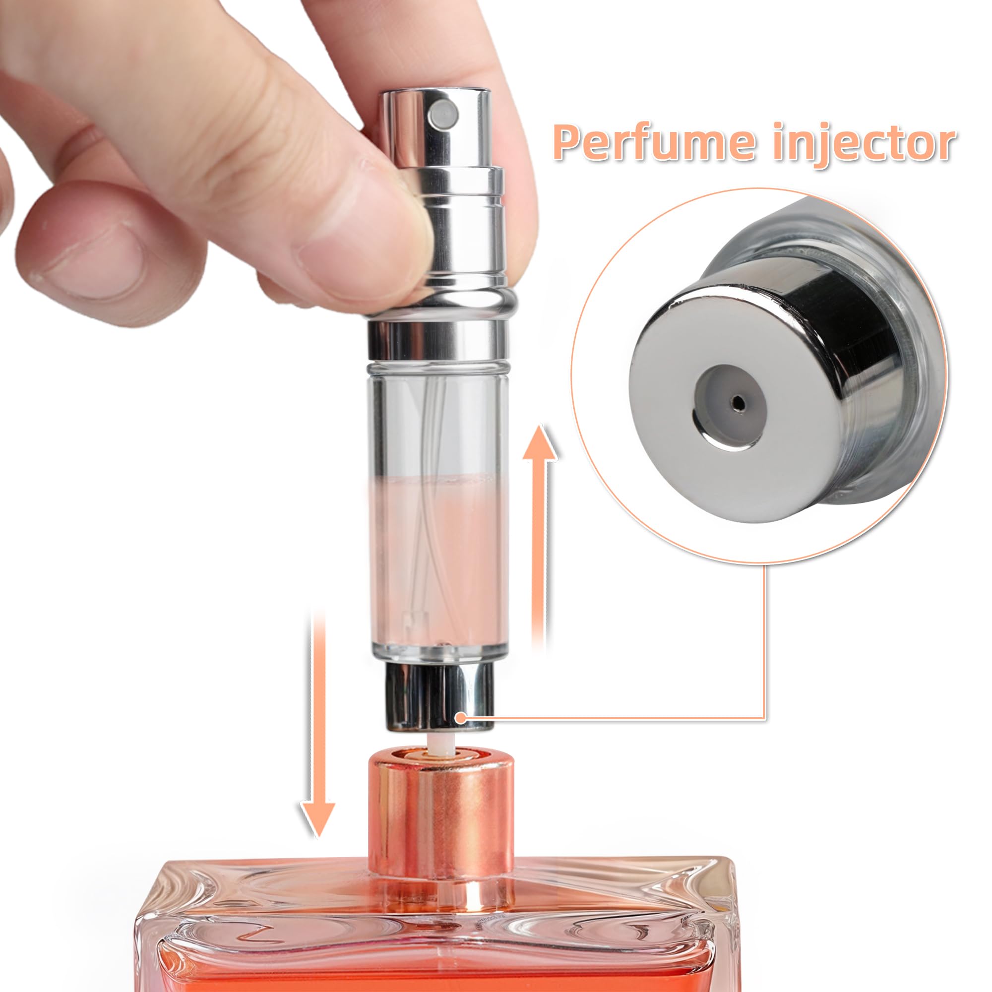 Muilsae Af00Pk Leather Perfume Atomiser, 10Ml Bottom Fill Travel Perfume Bottle, Refillable Perfume Dispenser For Women & Men (P