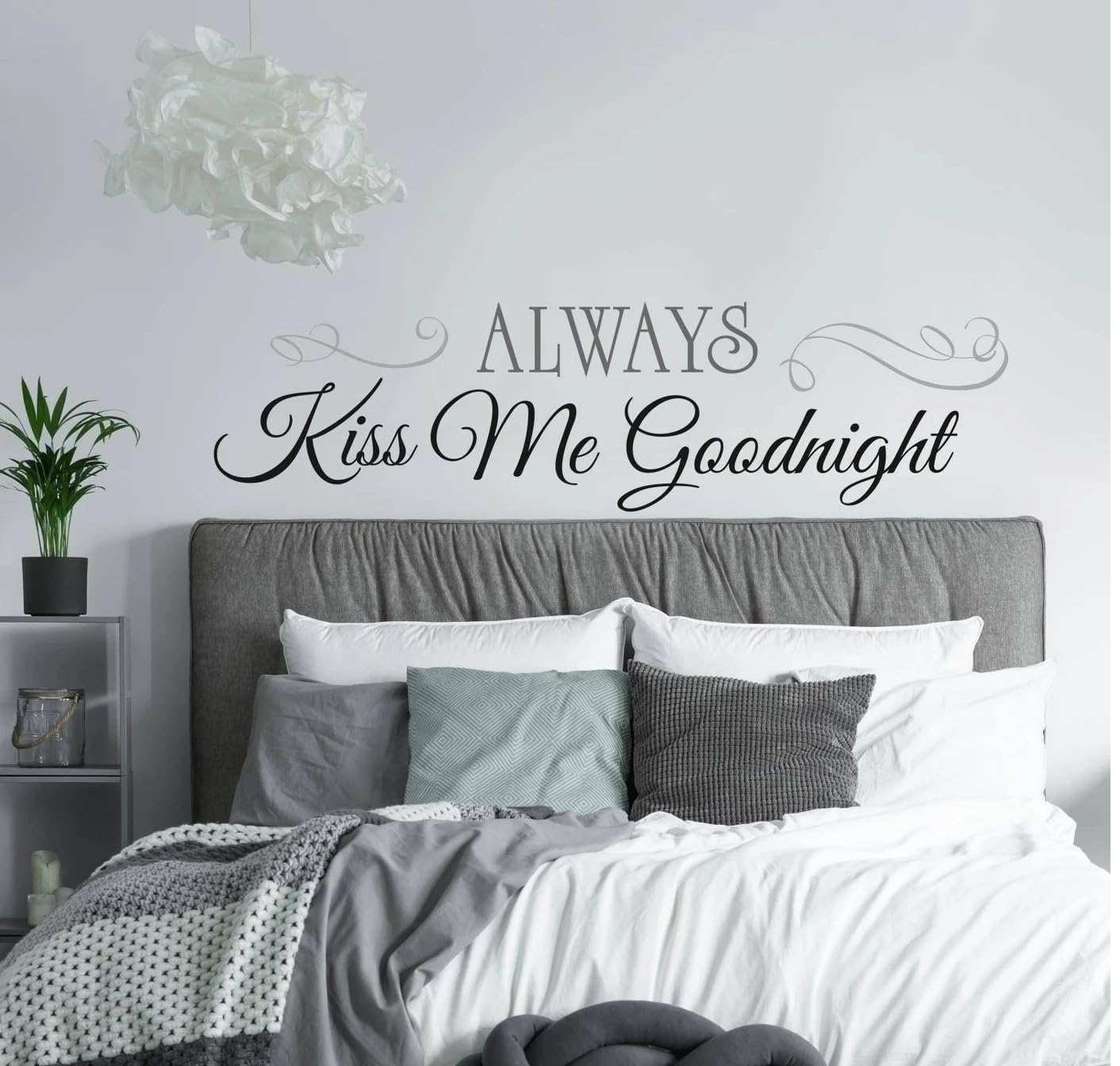 Roommates Rmk2084Scs Always Kiss Me Goodnight Black Quote Peel And Stick Wall Decals