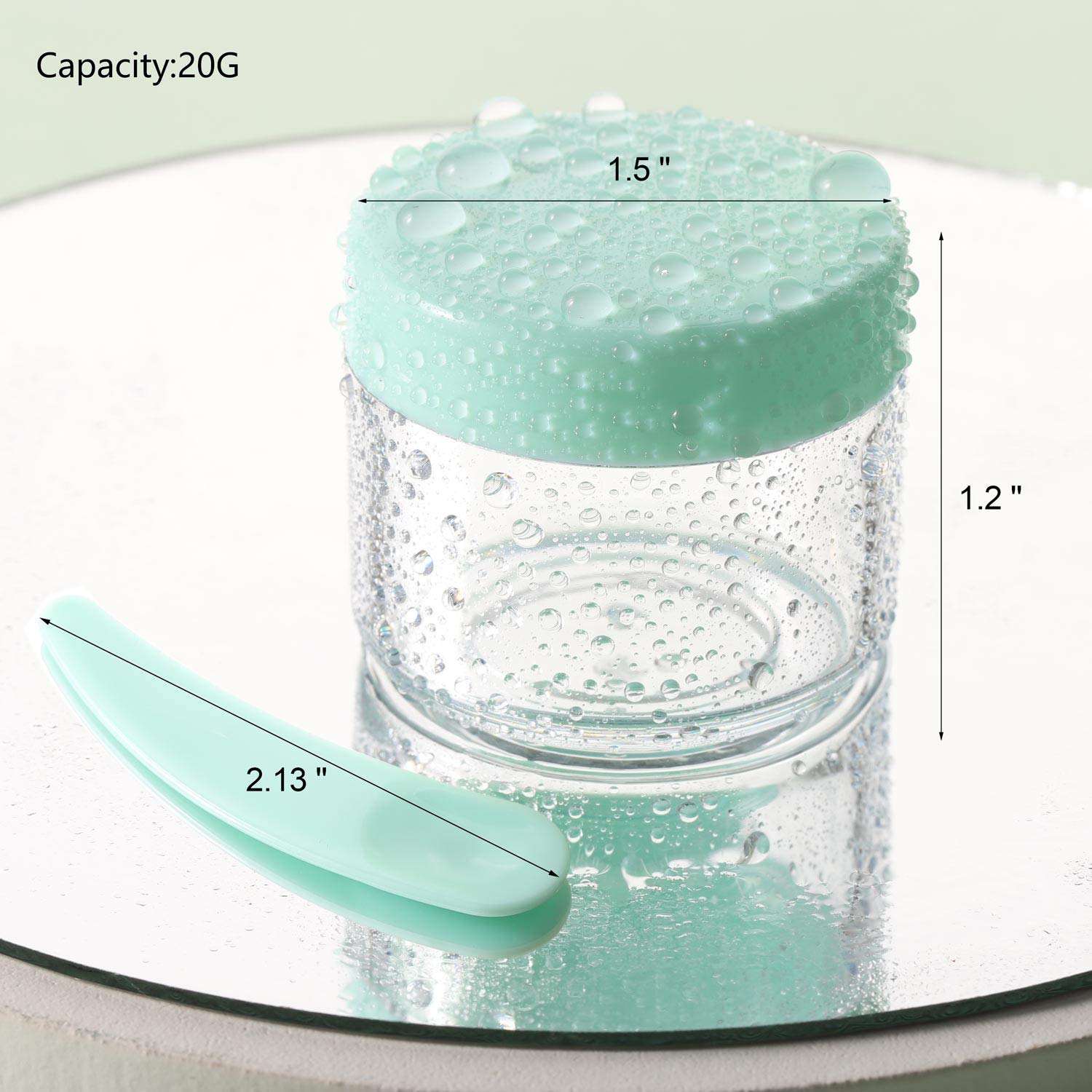 100 Pcs 20G Plastic Sample Cosmetic Containers With Lids And 10 Pcs Mini Makeup Spatula