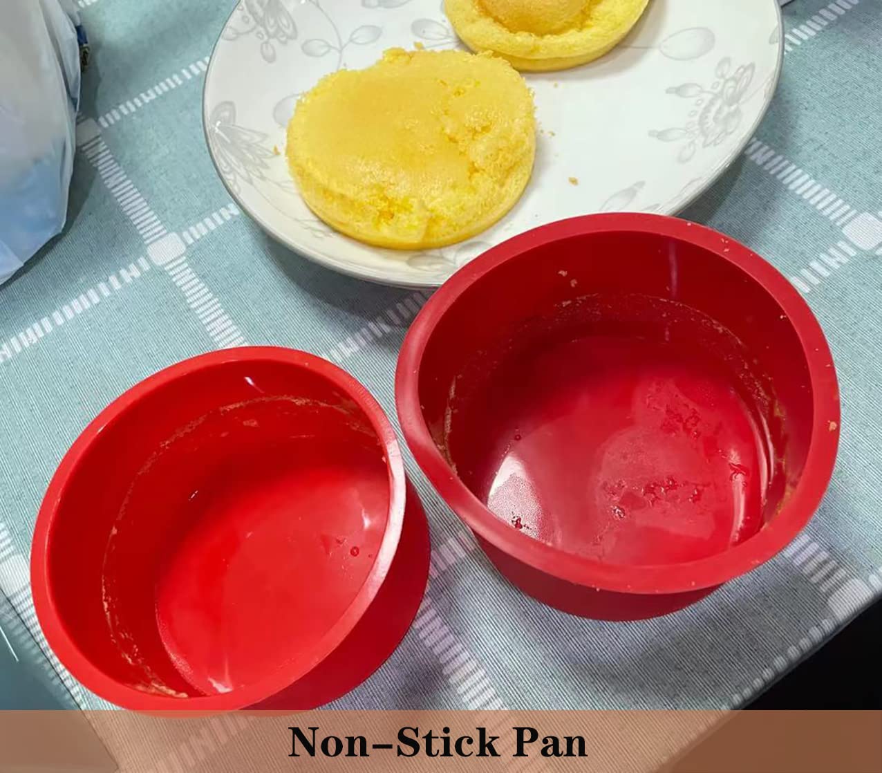 6Pcs 4 Inch Silicone Cake Pan For Baking, Round Cake Molds Baking Pan Non-Stick Quick Release Suitable For Cheesecake Chocolate
