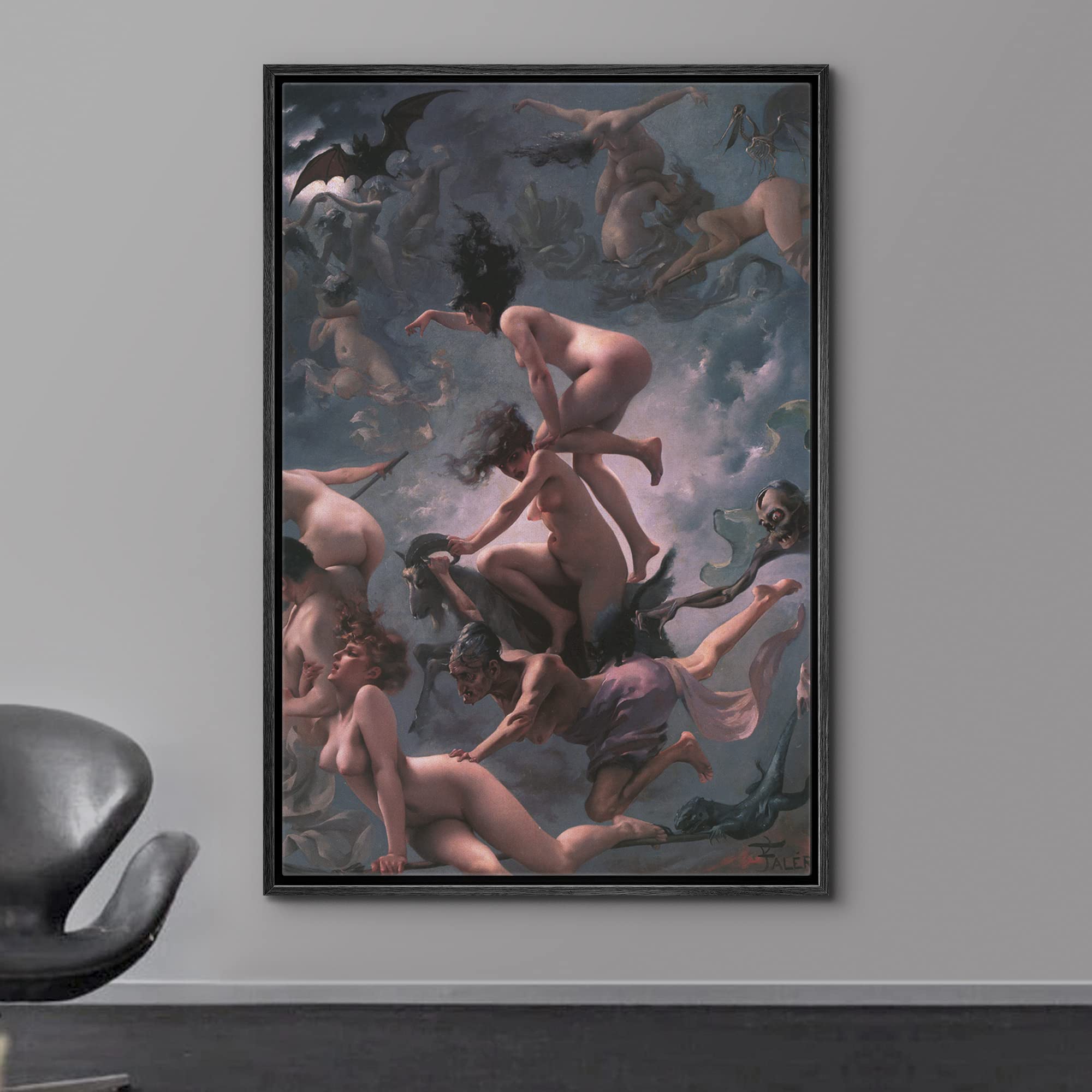 Wall26 Framed Canvas Print Wall Art Departure Of The Witches By Luis Falero People Cultural Illustrations Fine Art Traditional S