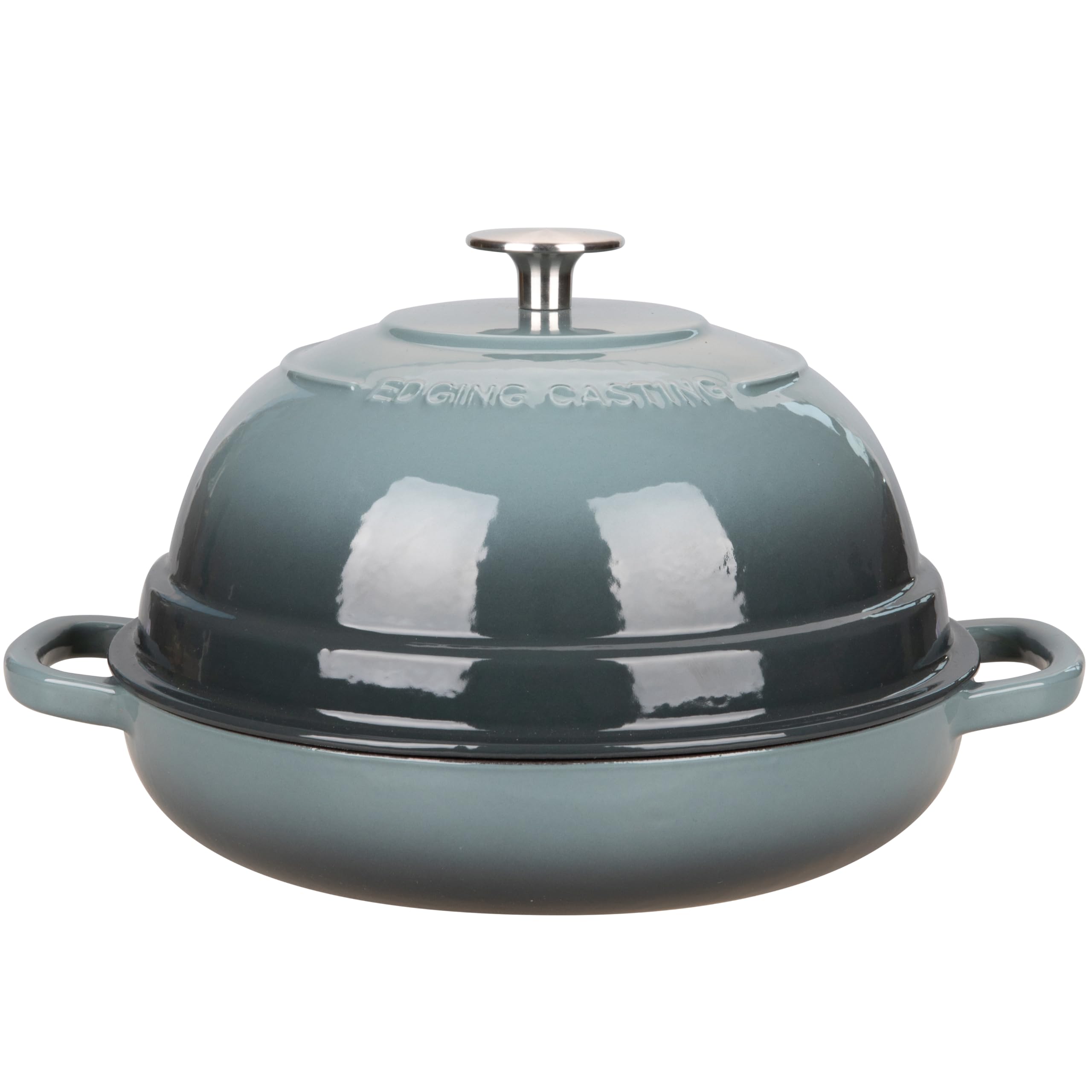 EDGING CASTING Enameled Cast Iron Dutch Oven Pot with Lid, Round Bread Oven for Homemade Sourdough Bread Baking, 6 Quart, Slateb