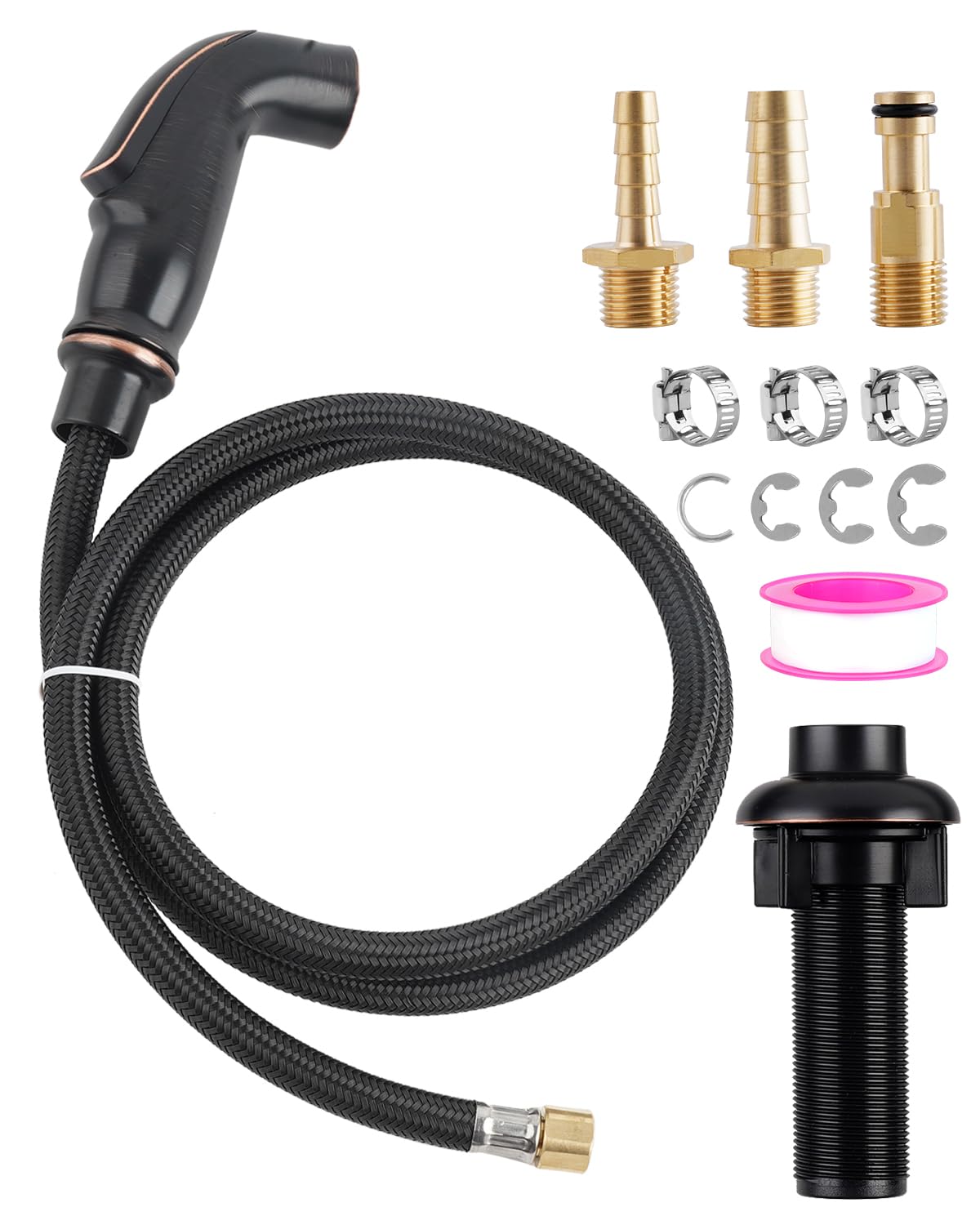 Hygie Rinse Kitchen Sink Side Sprayer With Quick Side Connector Compatible With Moen Faucet Sprayer Replacement, Kitchen Sink Fa