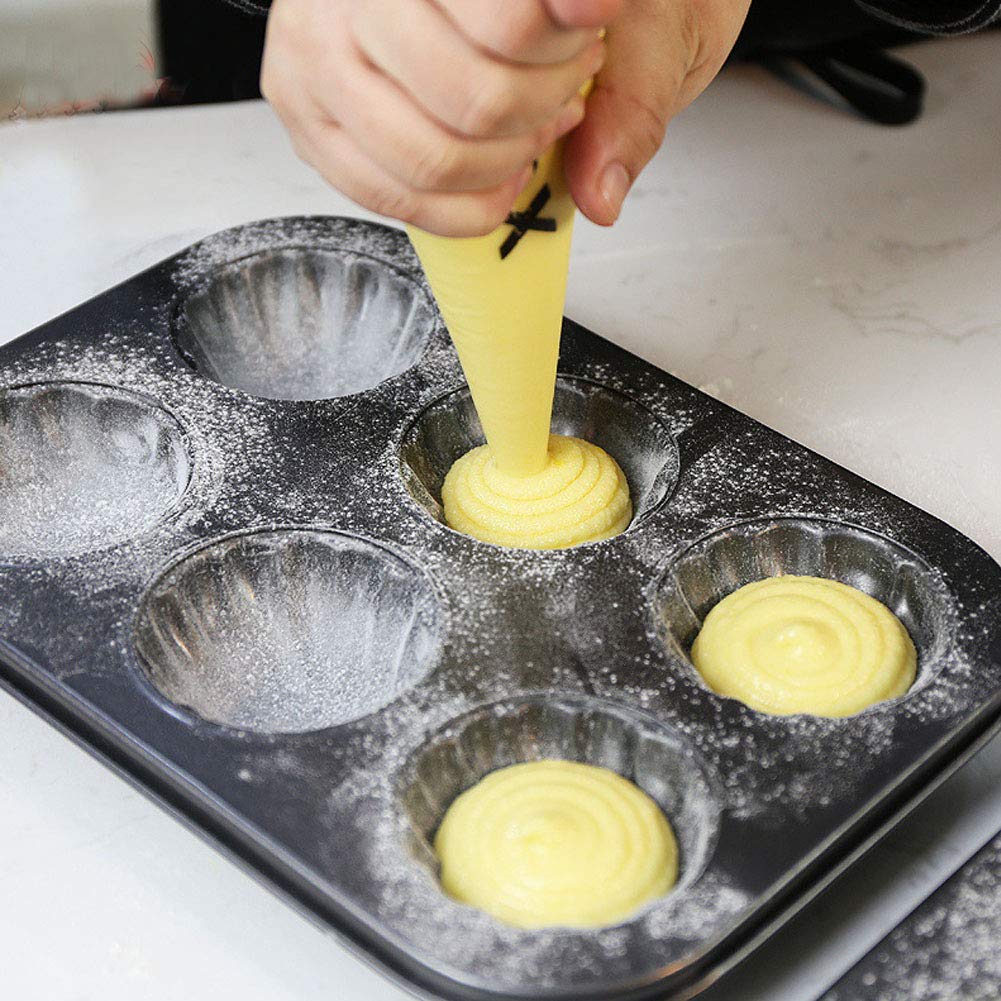 ZEENEEK Mold Cake Pan - 12-Cavity Non-Stick Madeleine Bakeware, 26.5x18.5x2.2 cm, Black - Oven Safe, 2 Pack