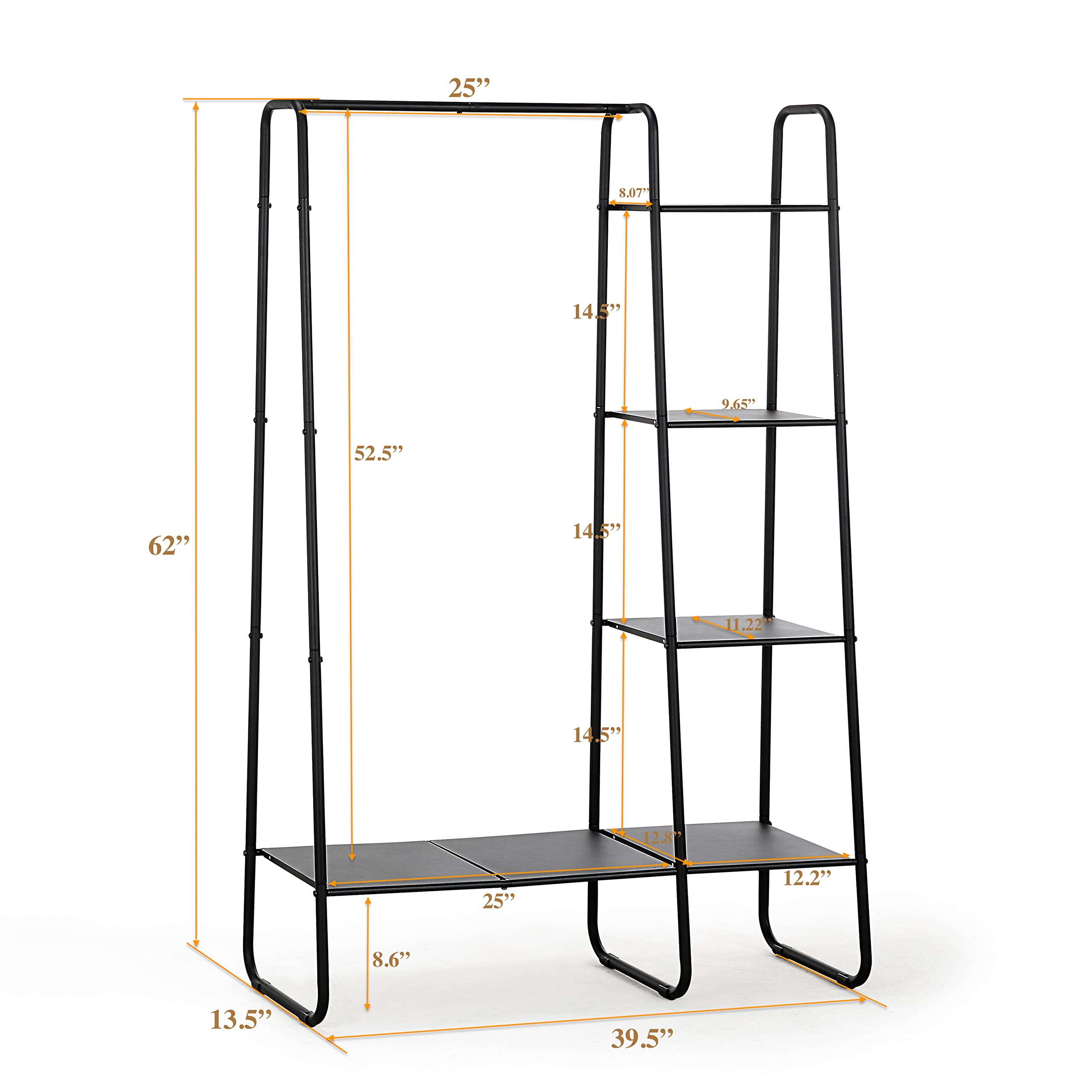 Sunnypoint Freestanding Clothes Metal Garment And Accessories, Organizer Closet Rack (Wht)