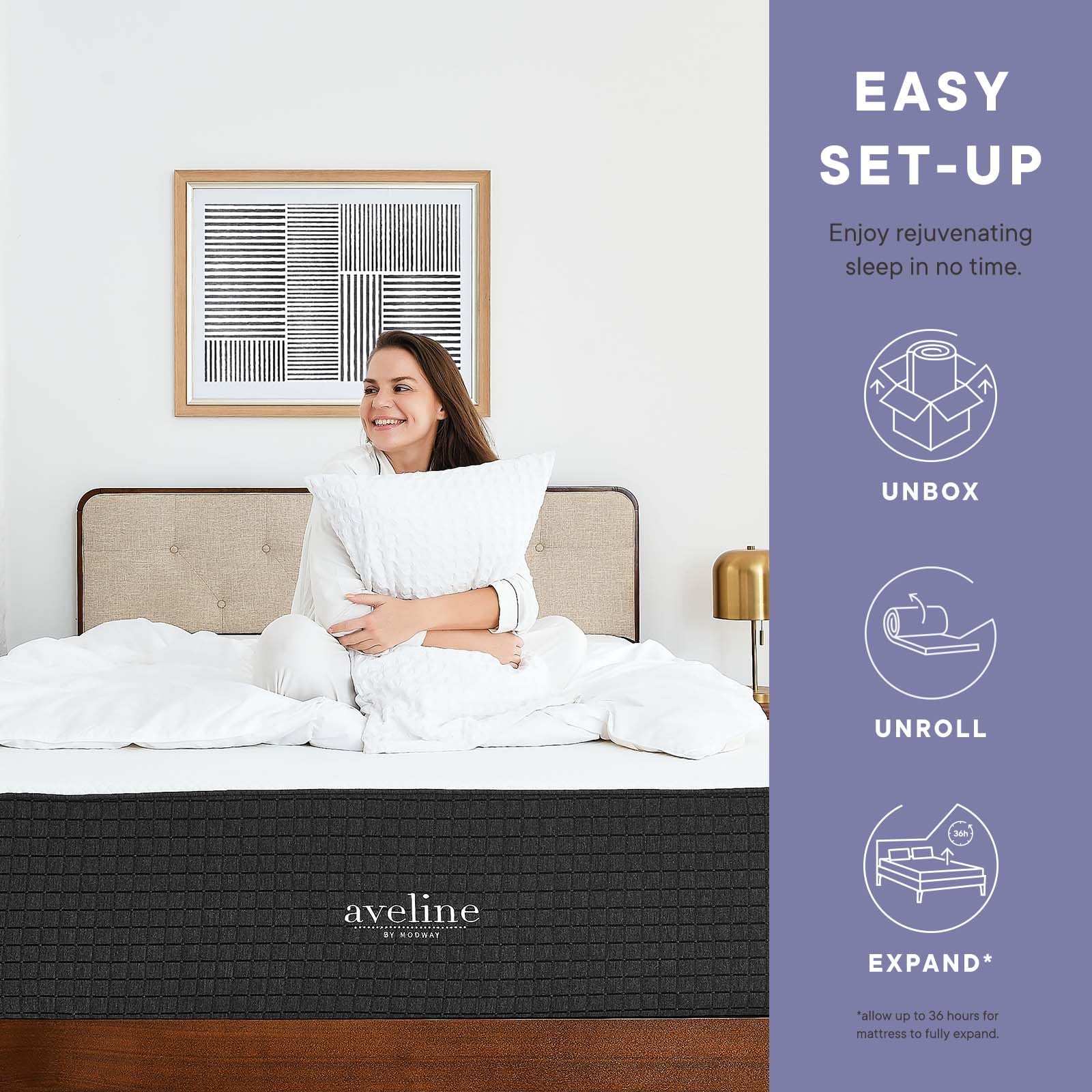 Modway Aveline Gel Infused Memory Mattress with CertiPUR-US Certified Foam  Full  White