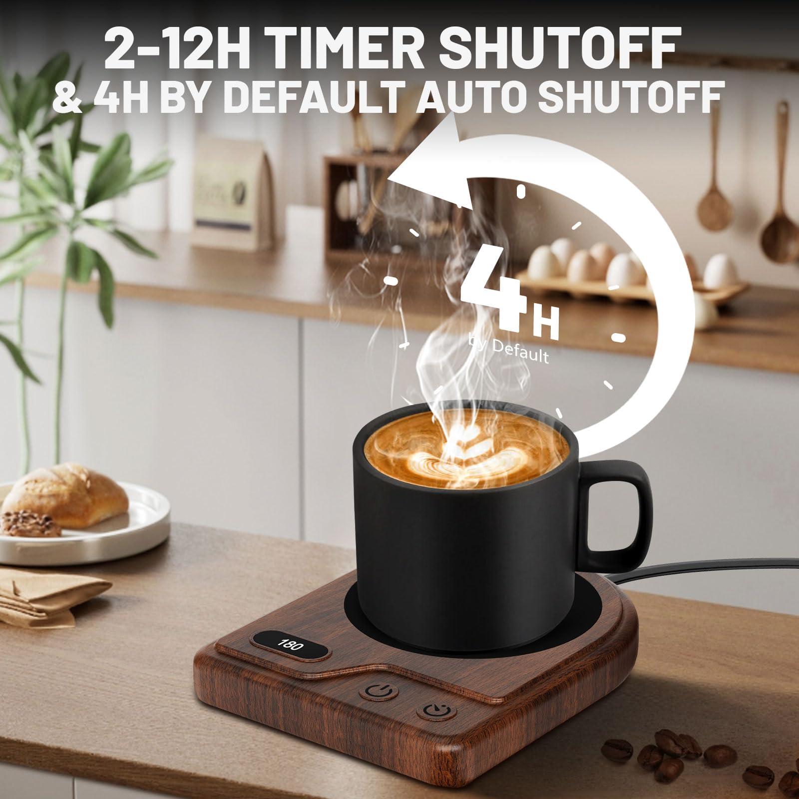 Mug Warmer, Coffee Mug Warmer With 3 Adjustable Temperature Settings, Coffee Warmer 2-12 Auto Shutoff, Digital Display Coffee Cu