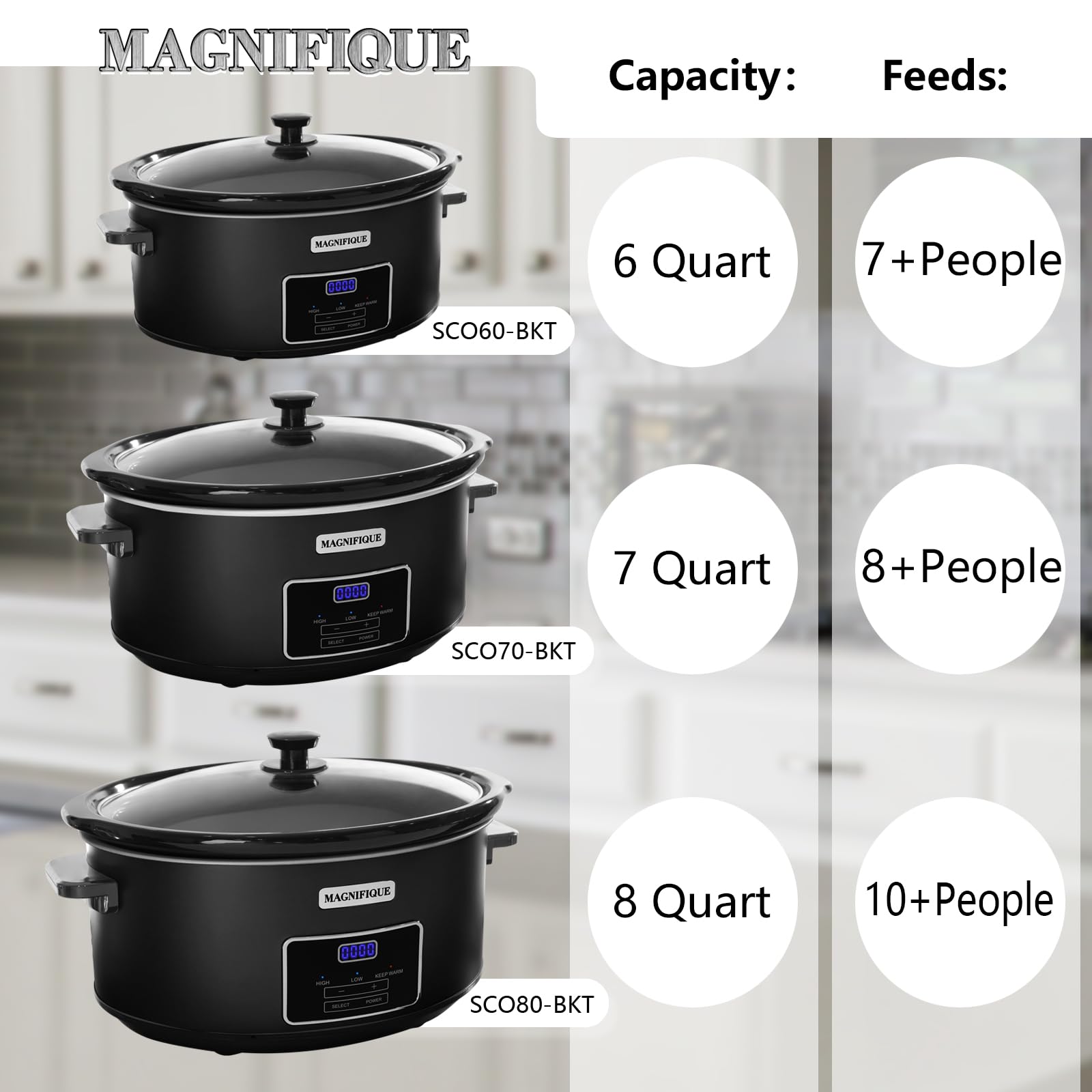 HOMECOOKIN 8 Quart Programmable Slow Cooker, Kitchen Appliances, Perfect Kitchen Small Appliance for Family Dinners, Black Stain