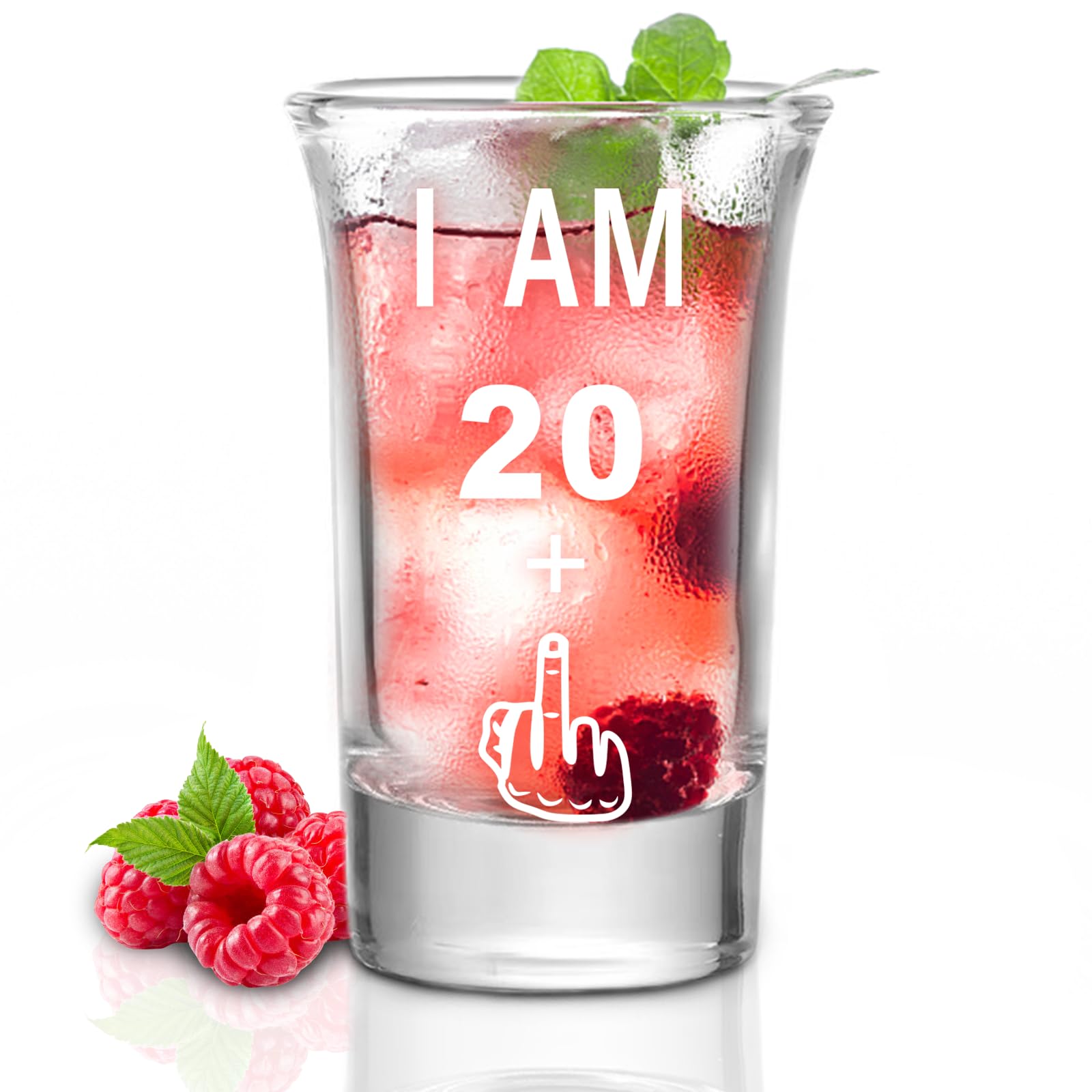 Hlukana 21st Birthday Shot Glass, Middle Finger Funny Gift, Perfect For Him, Her, Men, Women, Sister, Friend - 21st Birthday Dec