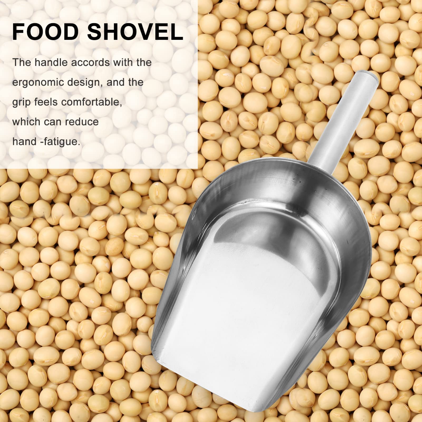 Yardwe Stainless Steel Ice Scooper Small Metal Food Candy Scoop Cast Aluminum Utility Scoop For Kitchen Bar Wedding Party ( Flat