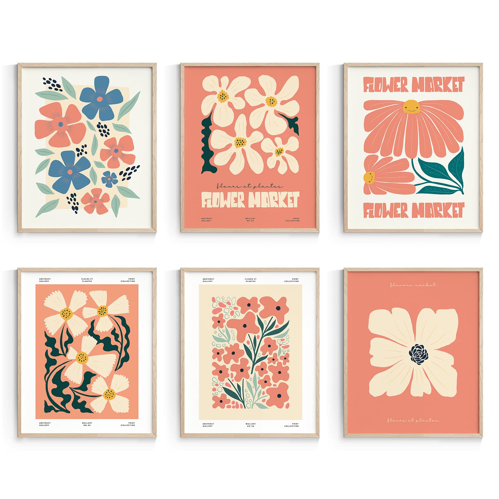 Habseligkeit Pink Flower Market Posters For Room Decor, Abstract Floral Wall Art Prints, Minimalist Wall Decor, Vintage Posters