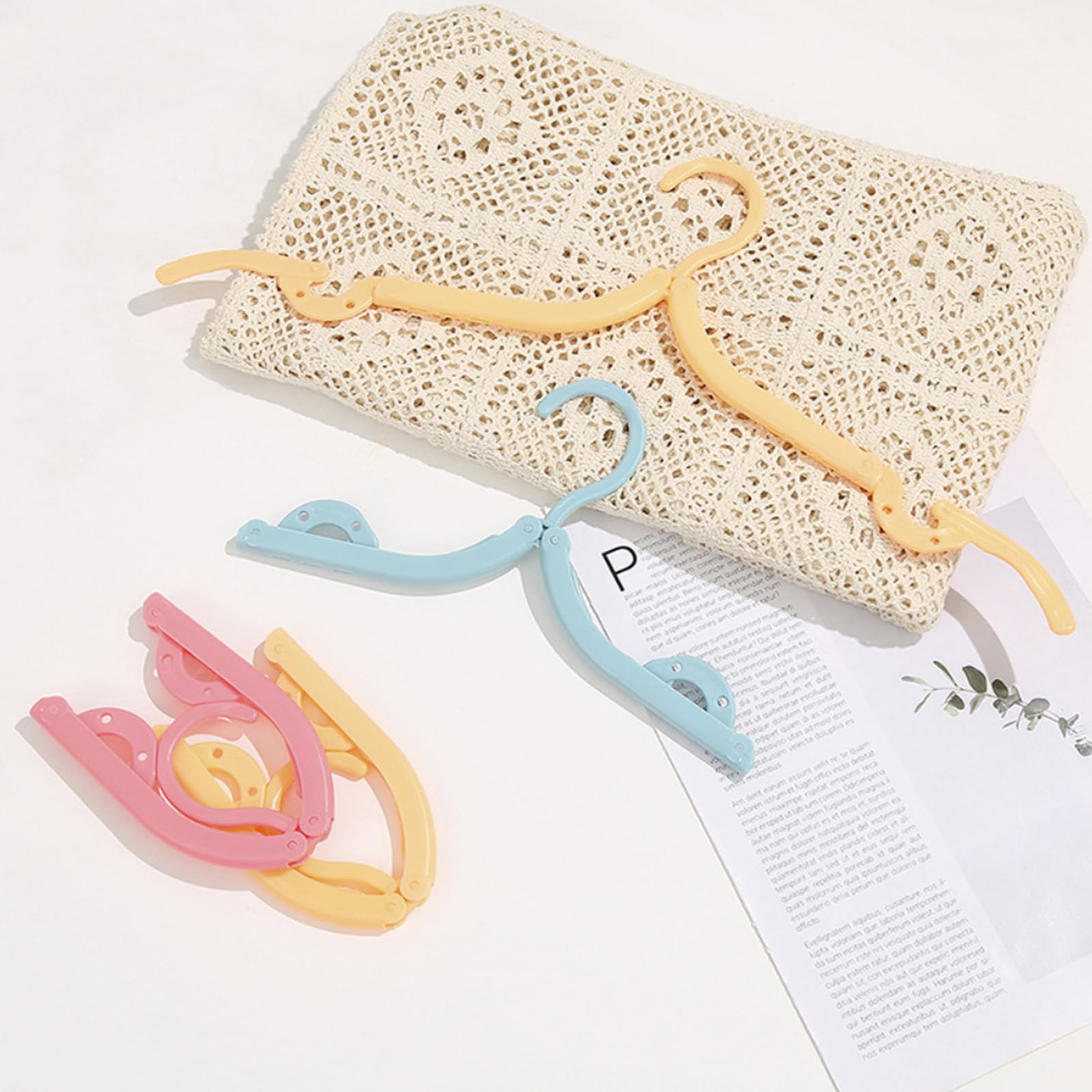 Myldh 12Pcs Travel Hangers Foldable Portable Plastic Hangers Folding Clothes Hangers Space Saving Clothes Hangers For Business T