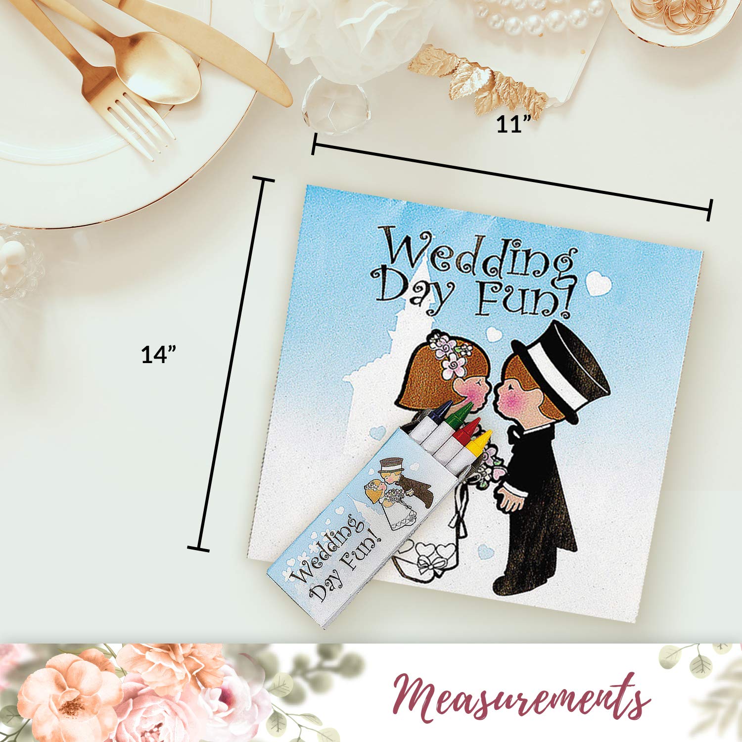 Fun Express Children's Wedding Coloring Books - Set of 12 activity pads  Crayons Included - Wedding Favors for Kids